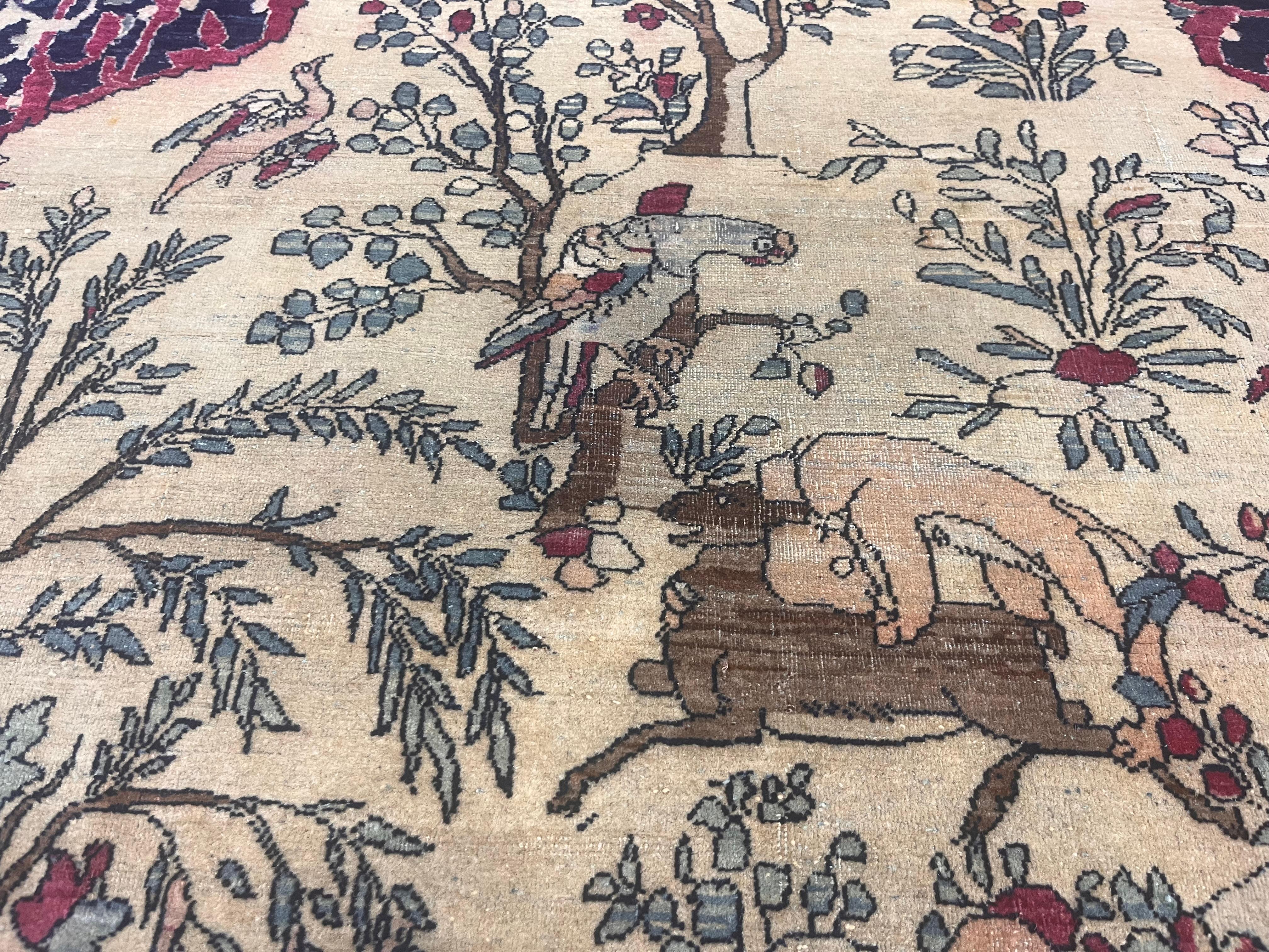 Fine Antique Persian Tehran Rug 4’8