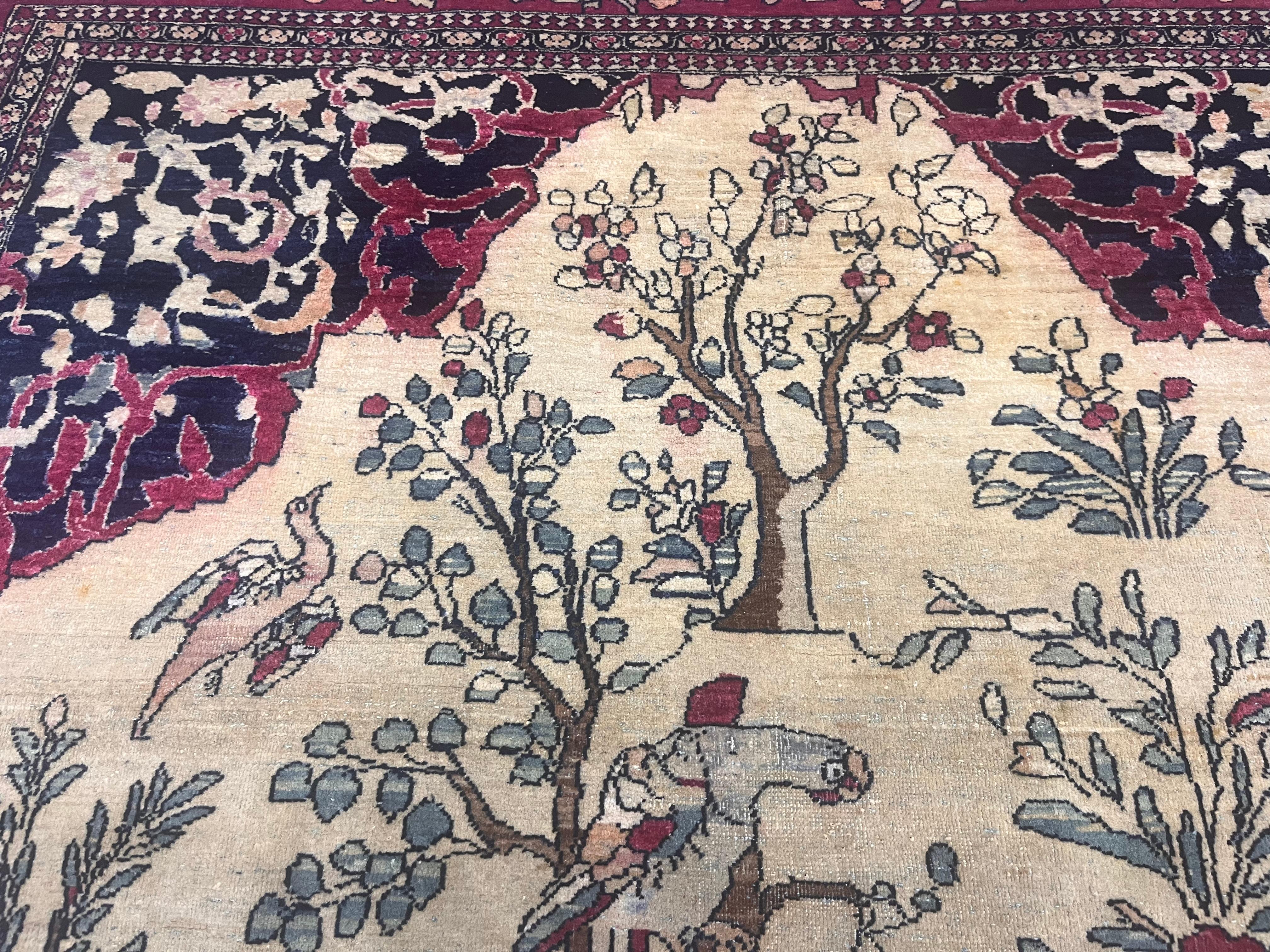 Fine Antique Persian Tehran Rug 4’8