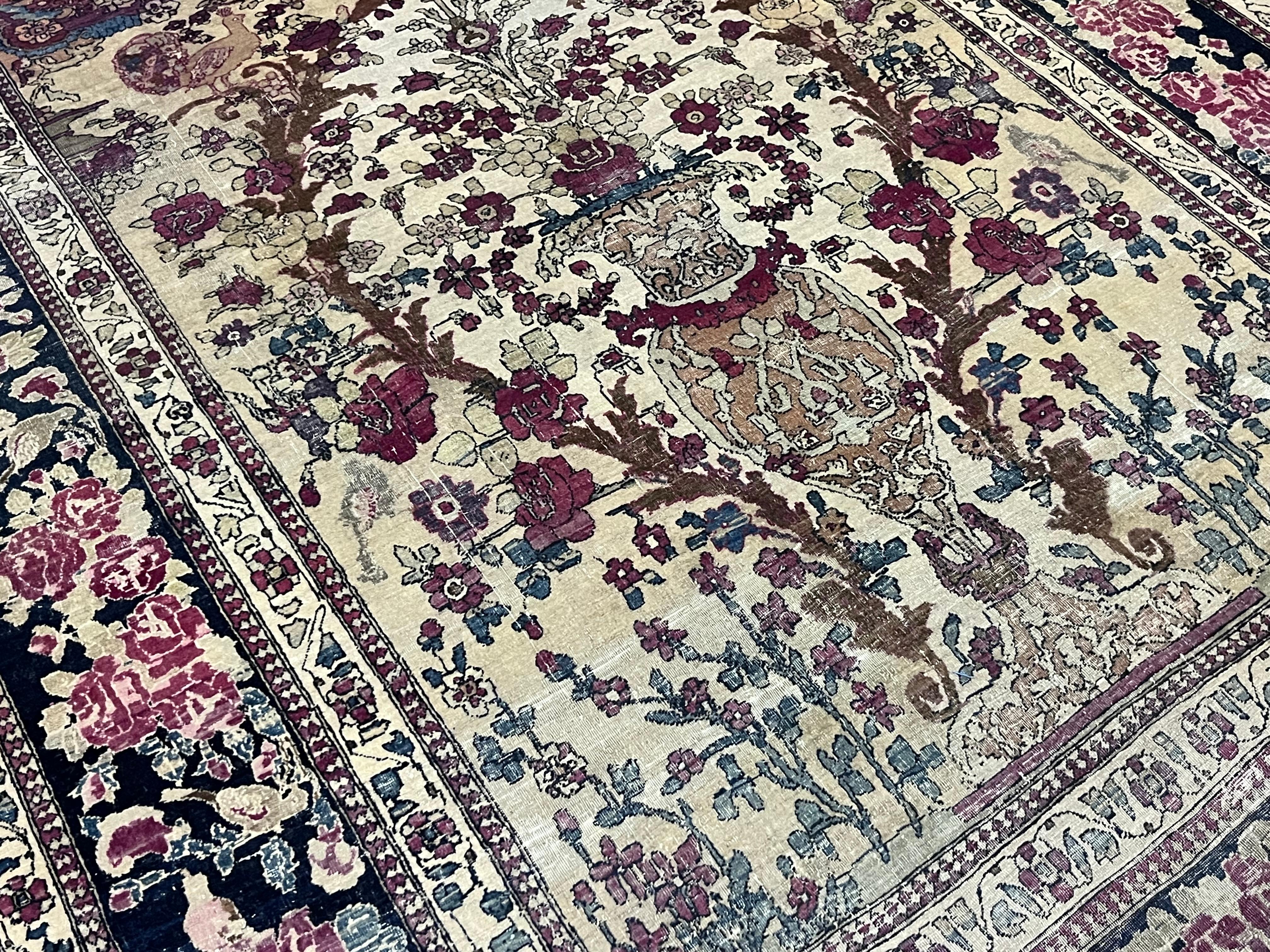 19th Century Fine Antique Persian Tehran Rug 4’9