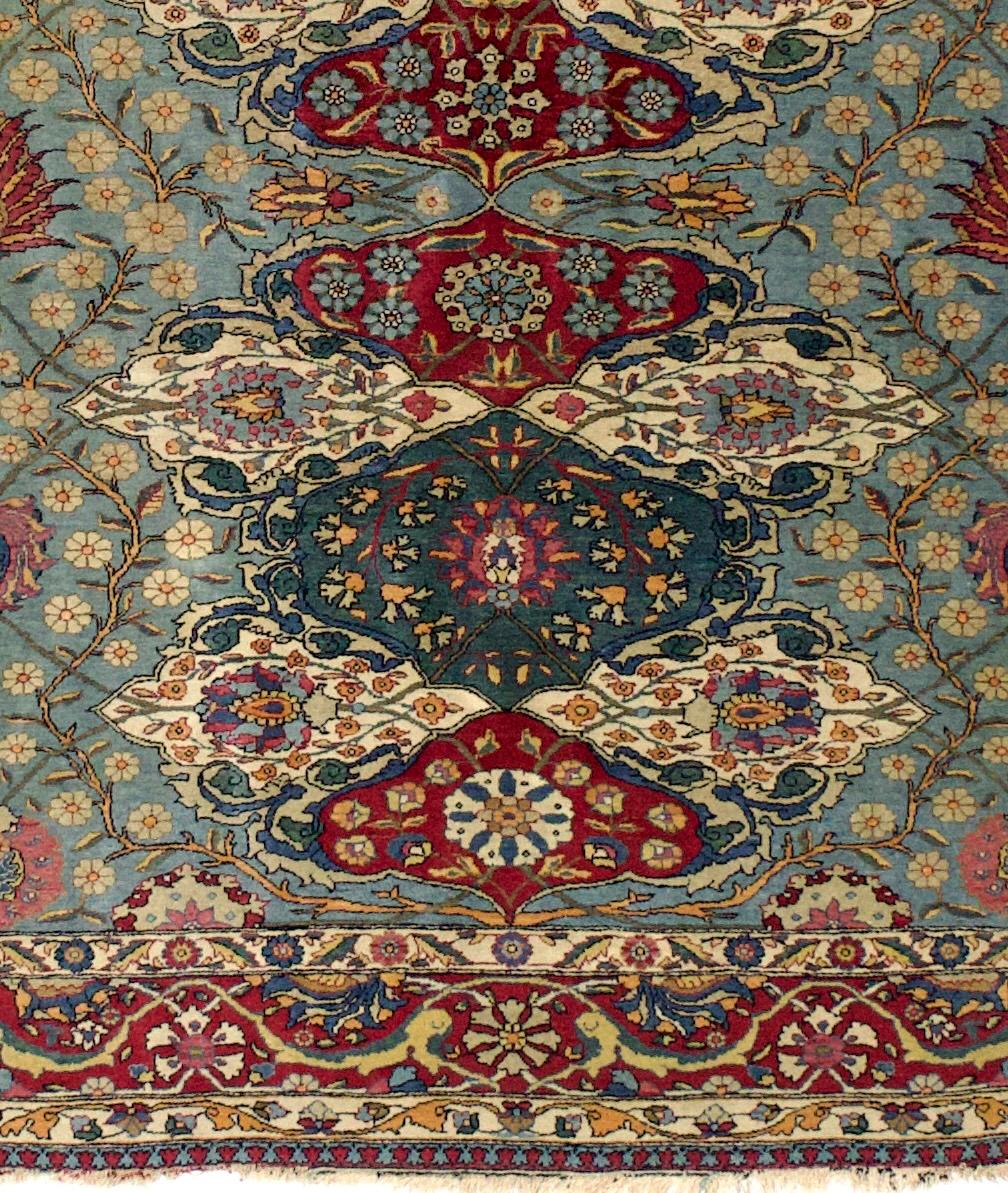 Fina alfombra persa antigua Teherán 4'9