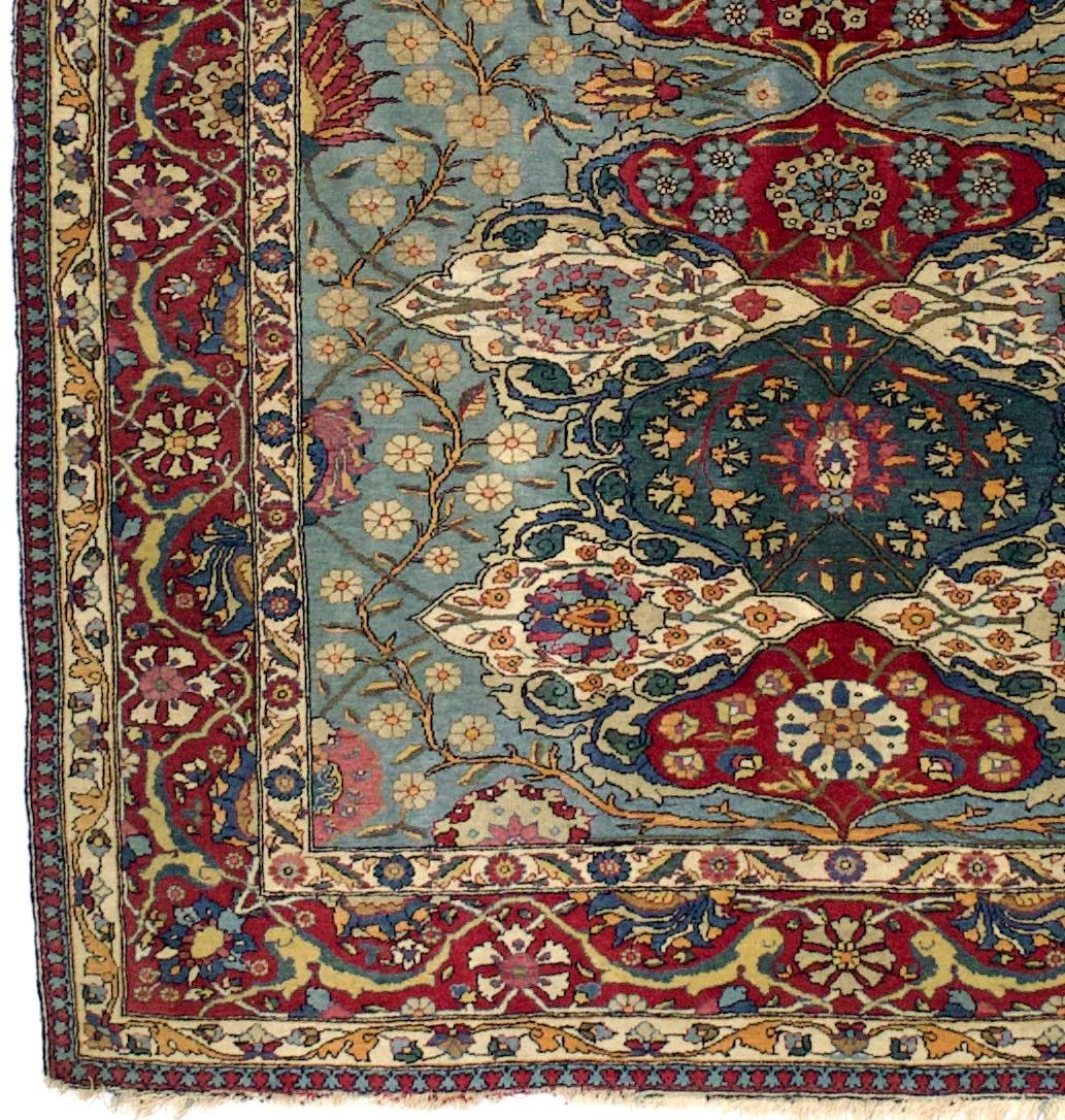 Fina alfombra persa antigua Teherán 4'9