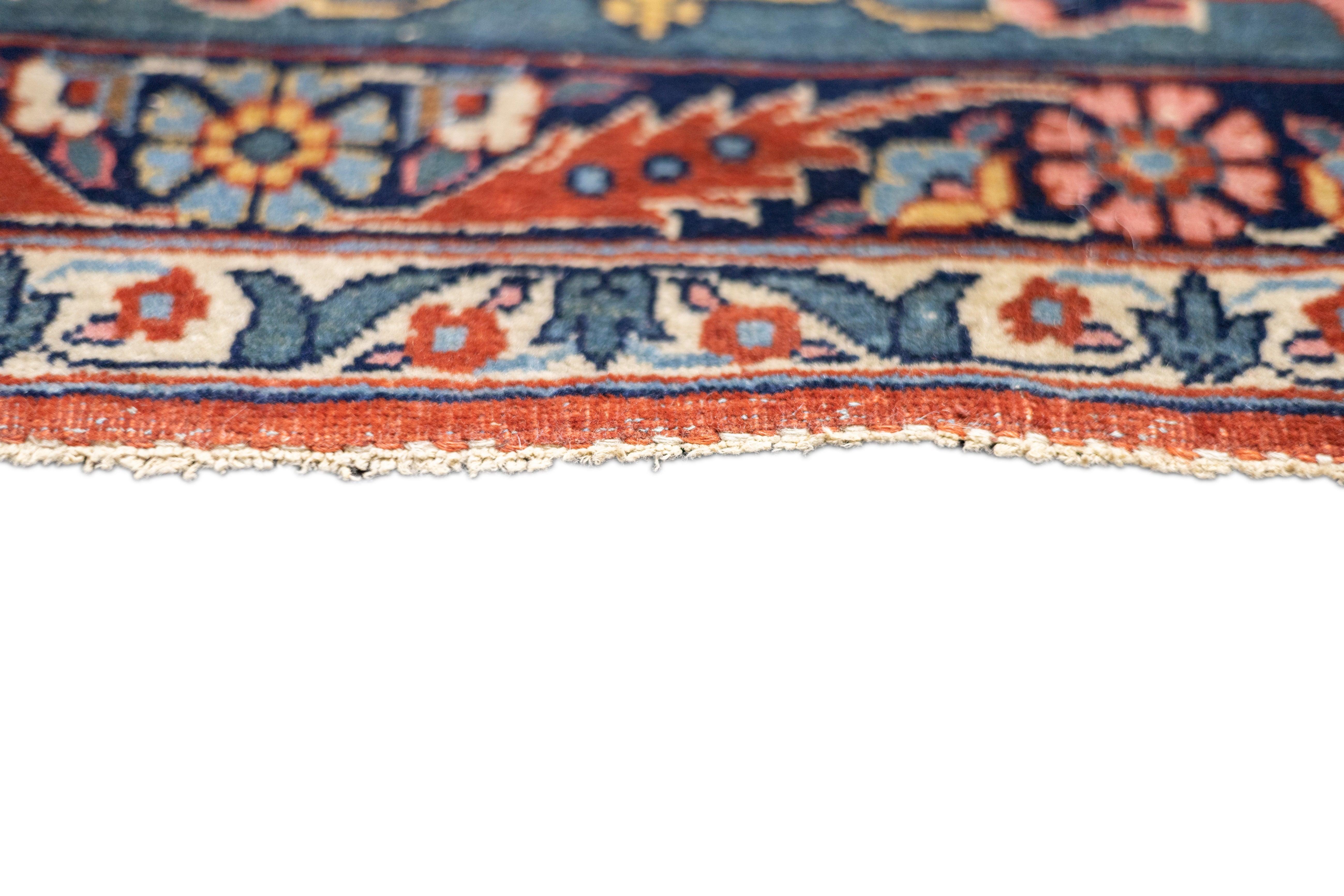 Feiner antiker persischer Teheran-Teppich 8'8'' x 11'10'' im Zustand „Gut“ im Angebot in New York, NY