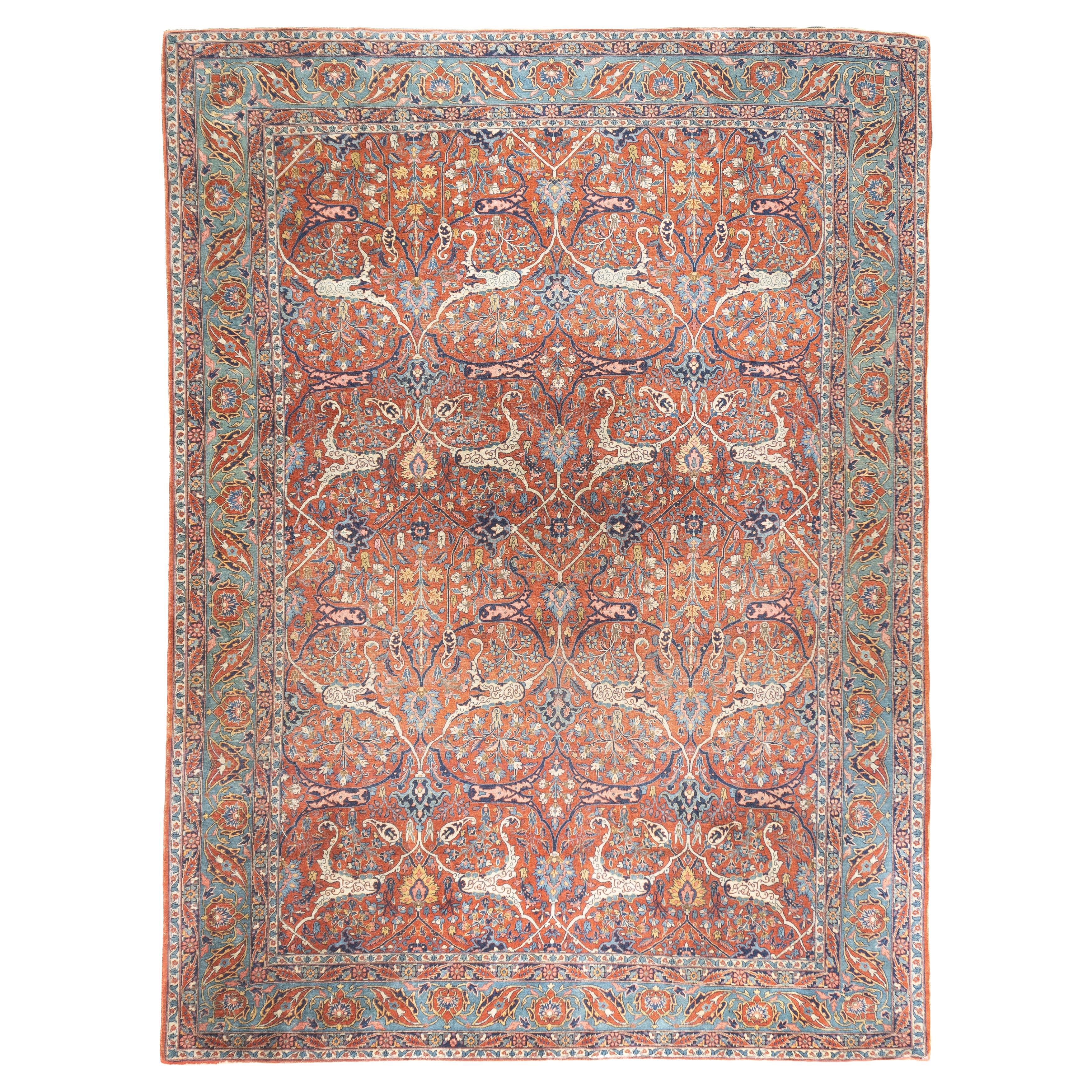 Fine Antique Persian Tehran Rug 8'8'' x 11'10''