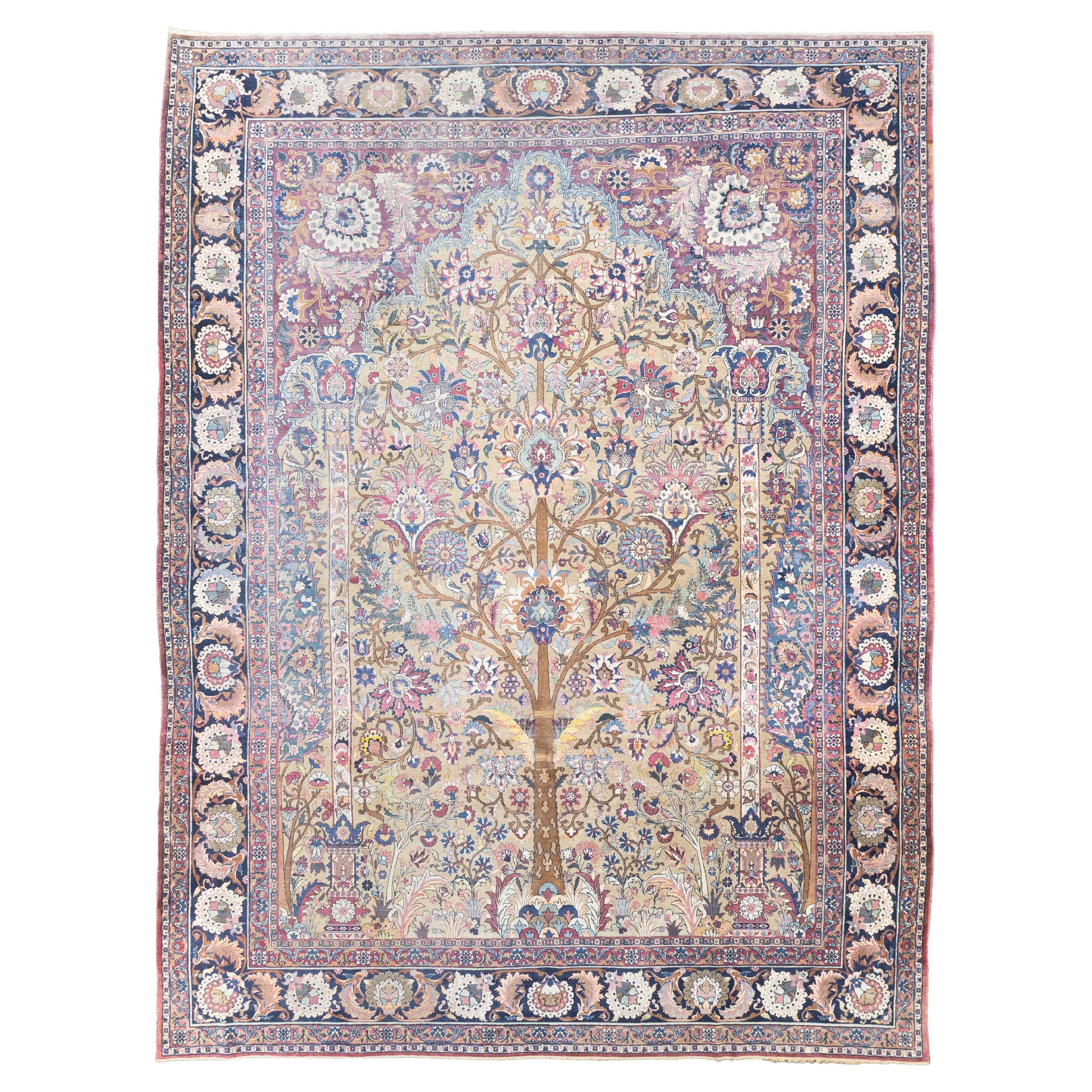 Fine Antique Persian Tehran Rug 9’11” x 13’6” For Sale