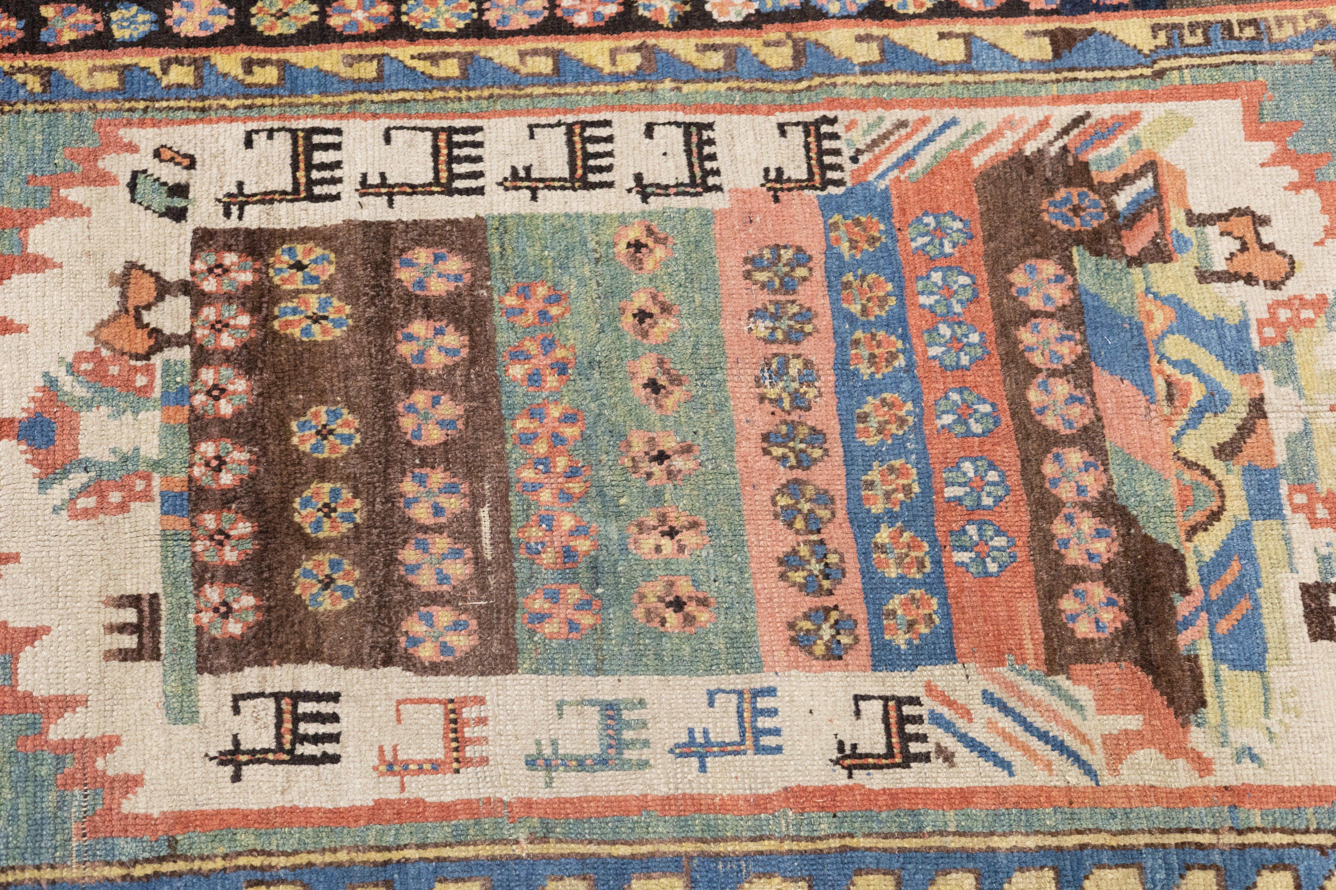 Fine Antique Persian Tribal Bakhtiari Rug 4'11'' x 9'7'' For Sale 4