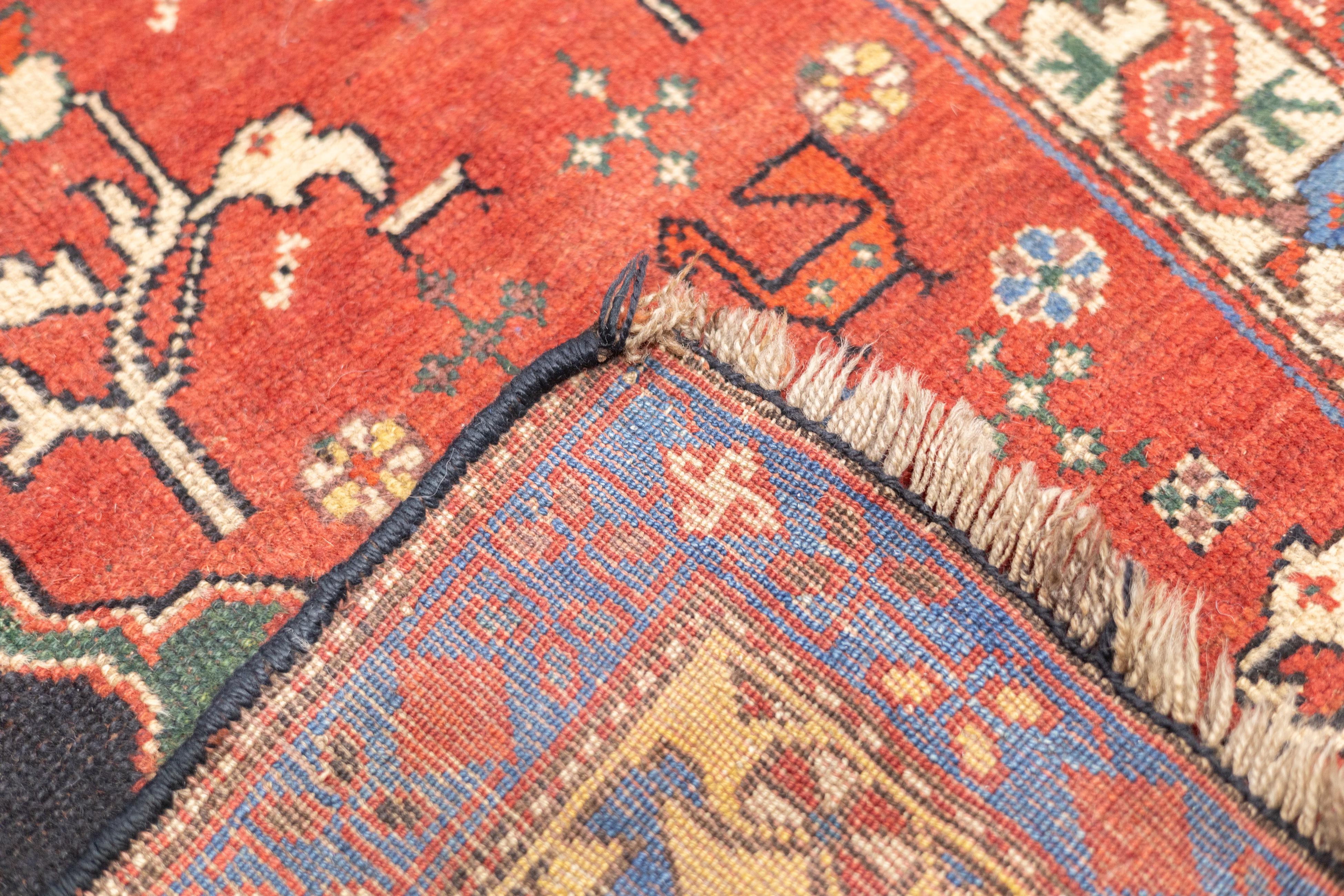 Fine Antique Persian Wool Foundation Lori Hallway Rug 4'7