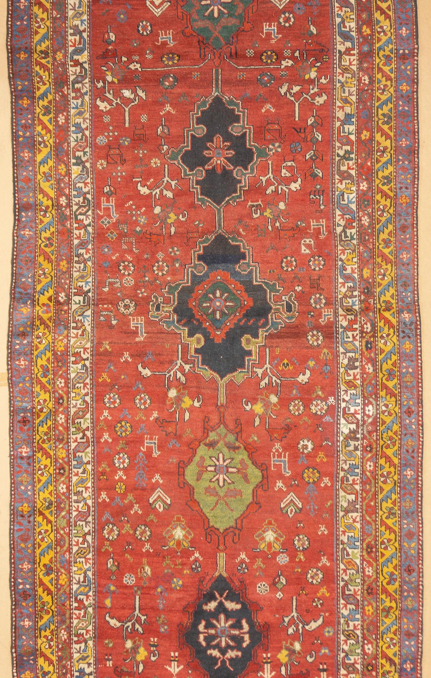 Hand-Knotted Fine Antique Persian Wool Foundation Lori Hallway Rug 4'7
