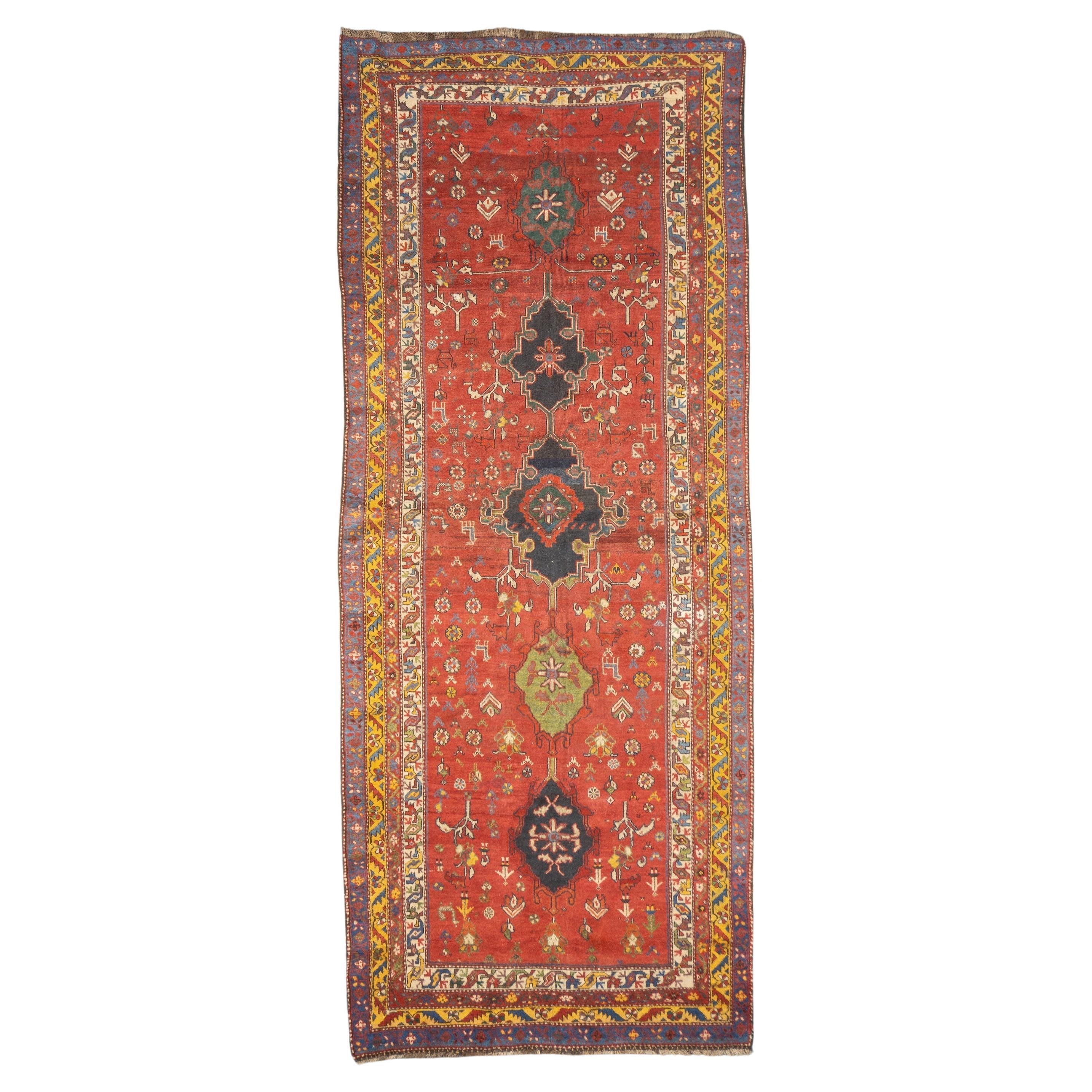Fine Antique Persian Wool Foundation Lori Hallway Rug 4'7" x 11'4" For Sale