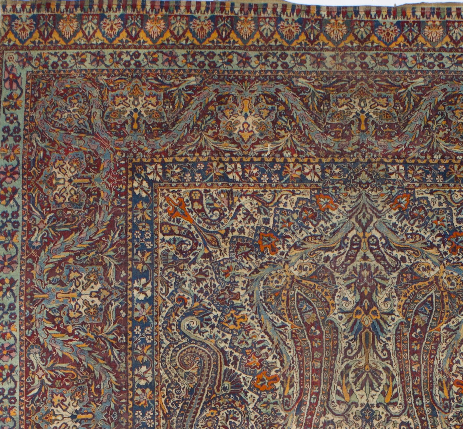 Lana Tappeto antico persiano Yazd 8'10