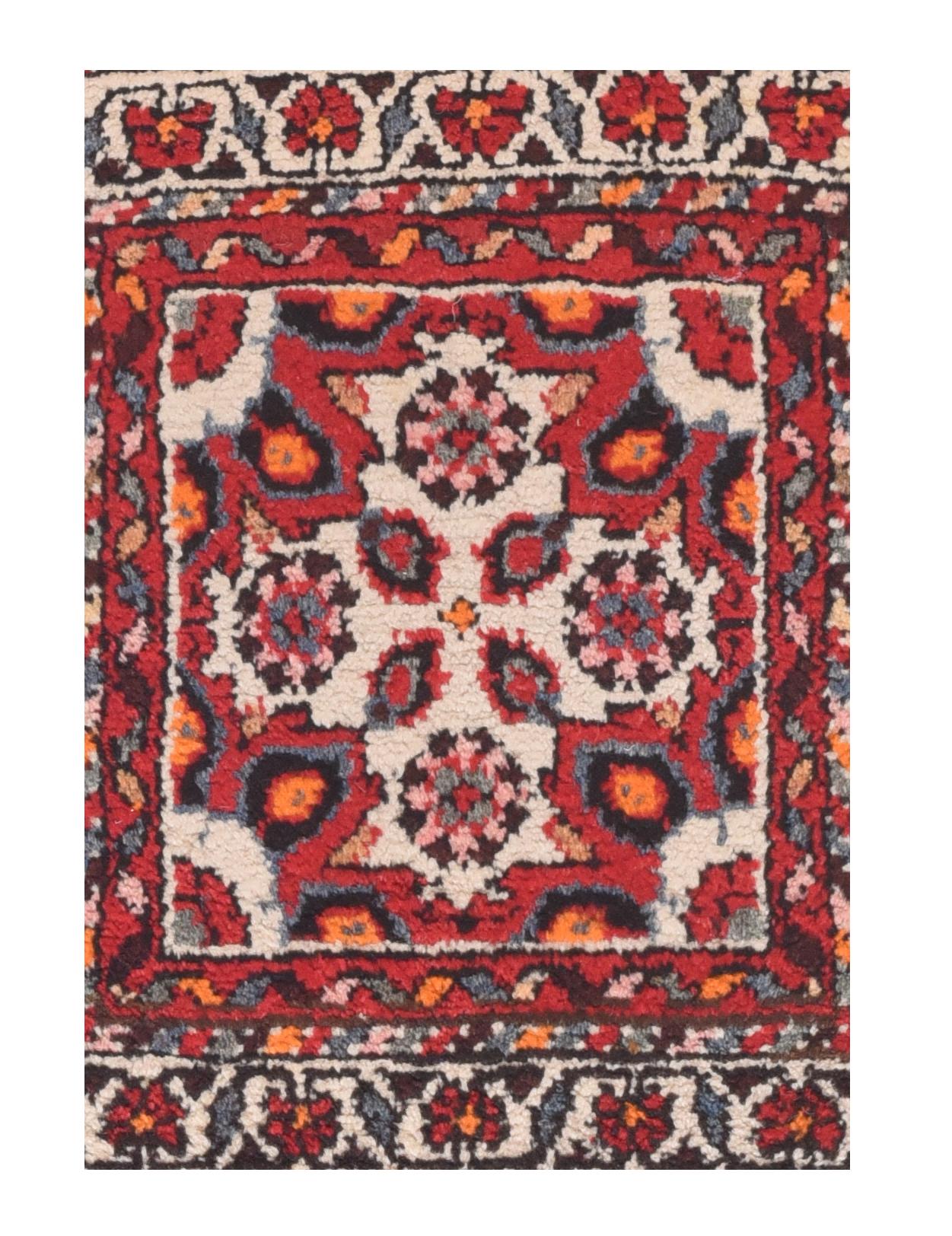 Antique Persian Hamedan Mat , hand knotted, circa 1920

Design: Floral

Hamadan is a city situated in the western part of Iran, 300 kilometres west of Teheran. It is one of the worlds oldest cities and is mentioned under the name of Ekbatana in the
