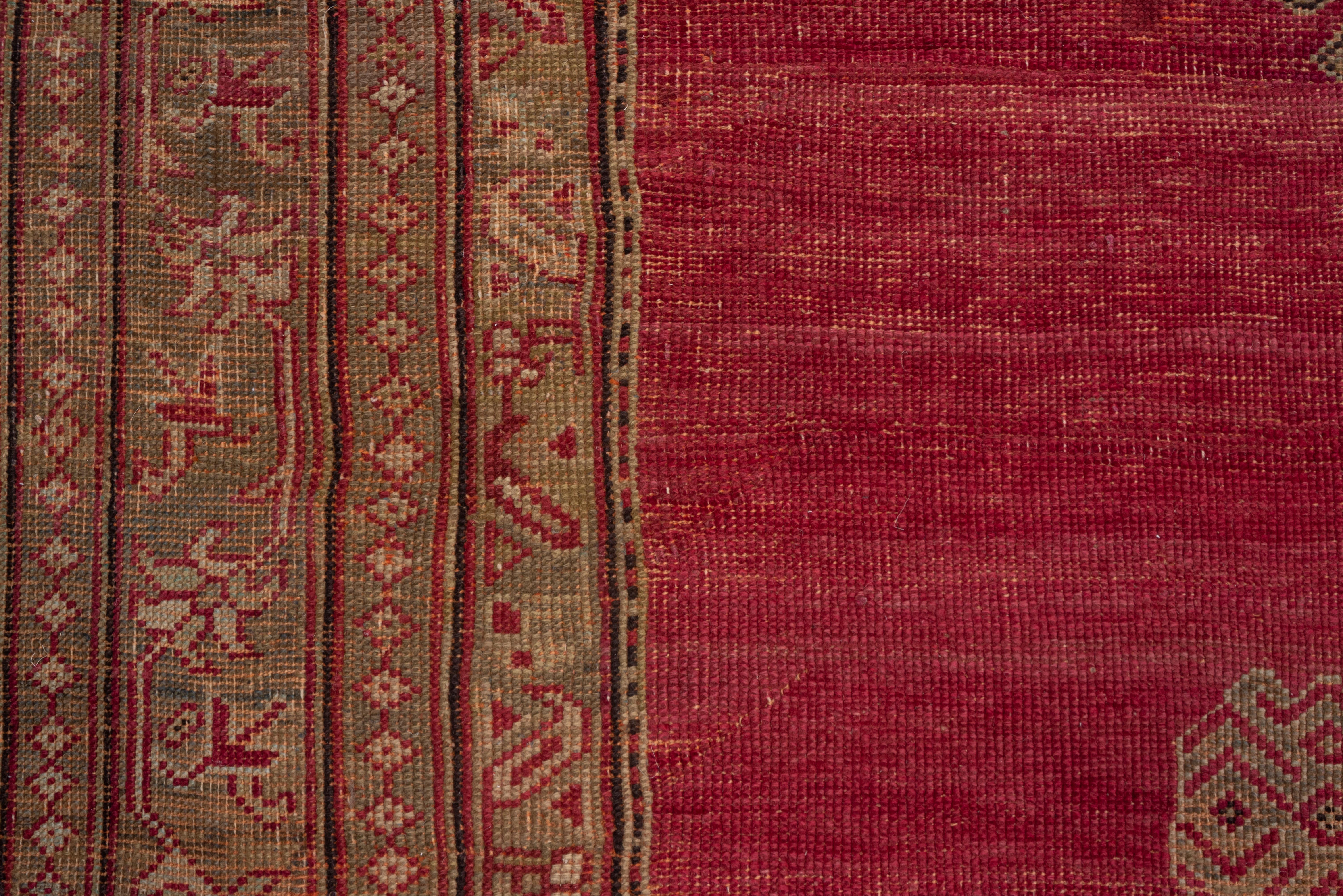 Early 20th Century Fine Antique Red Oushak Carpet, circa 1900s For Sale