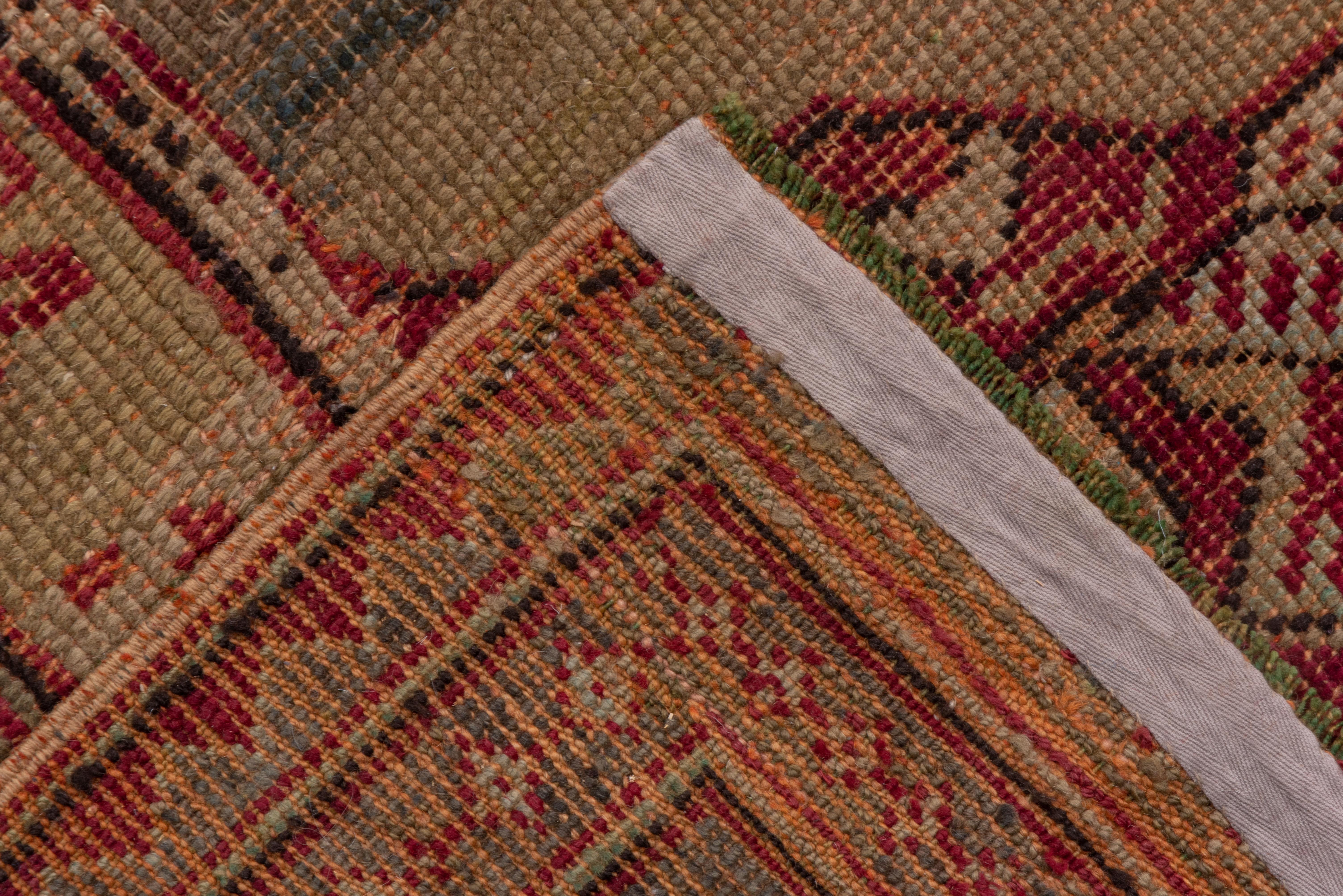 Laine Magnifique tapis rouge ancien d'Oushak, vers 1900 en vente