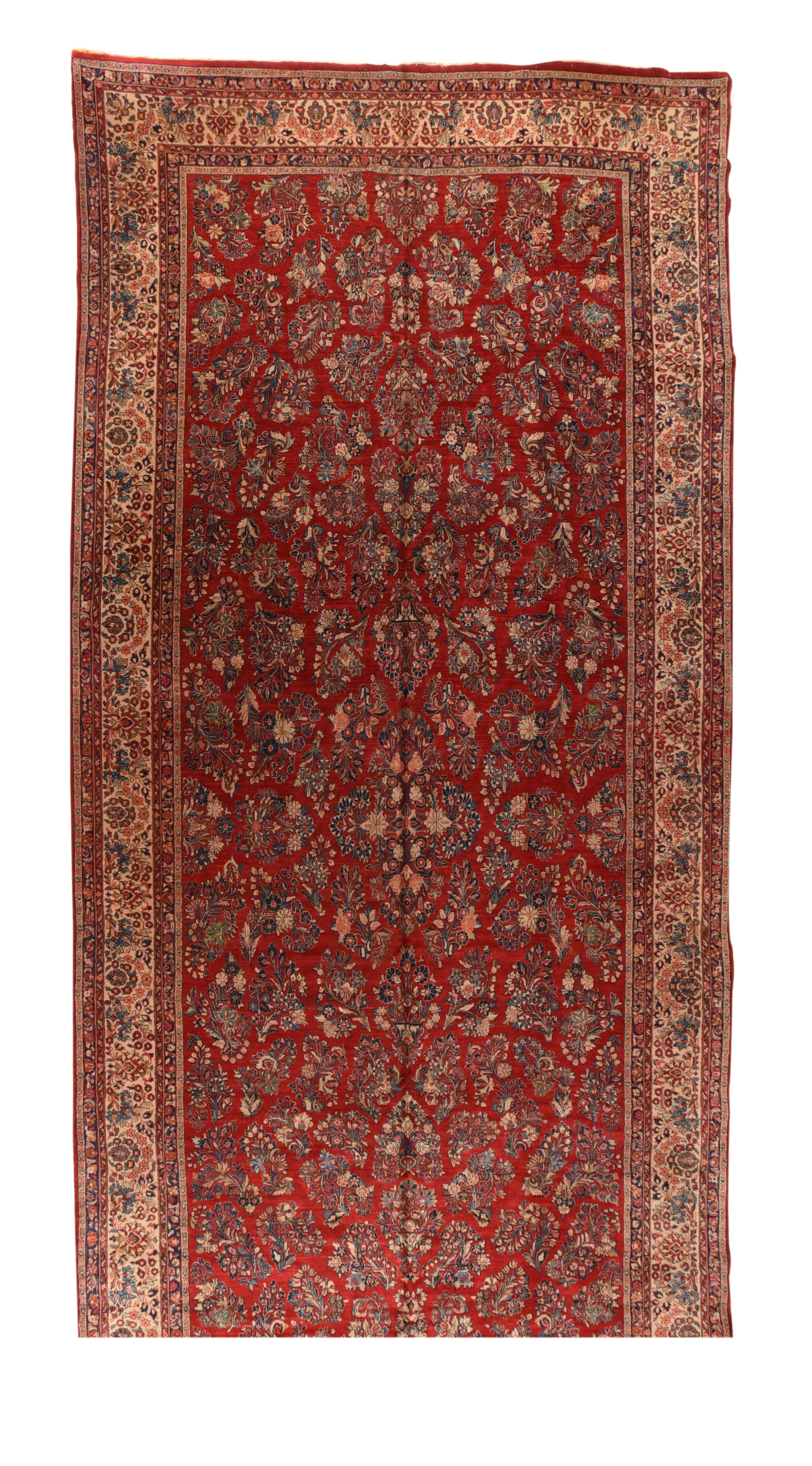 Antiker persischer Sarouk-Teppich (Handgeknüpft) im Angebot