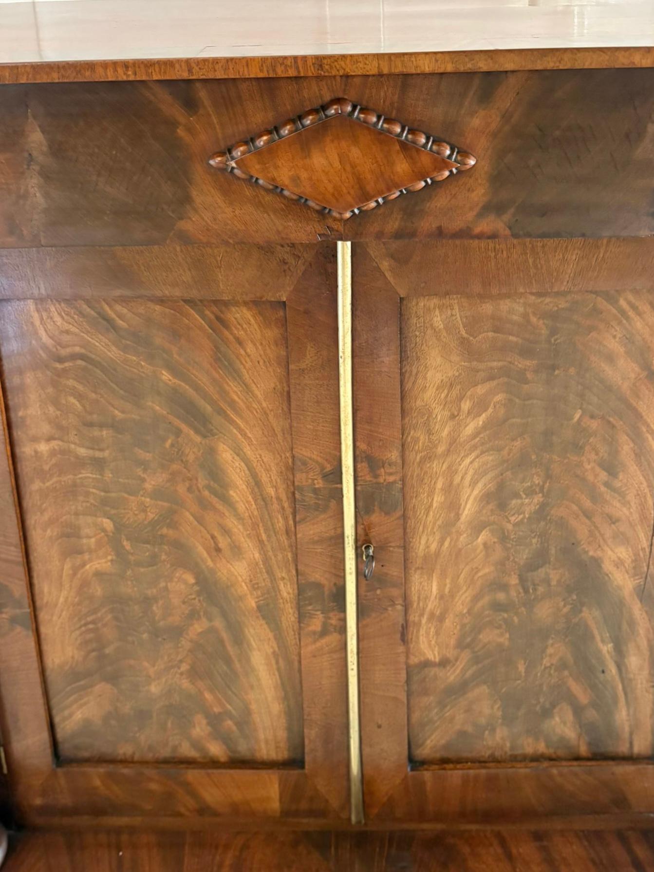 Fine Antique Regency Figured Mahogany Chiffonier Cabinet For Sale 6