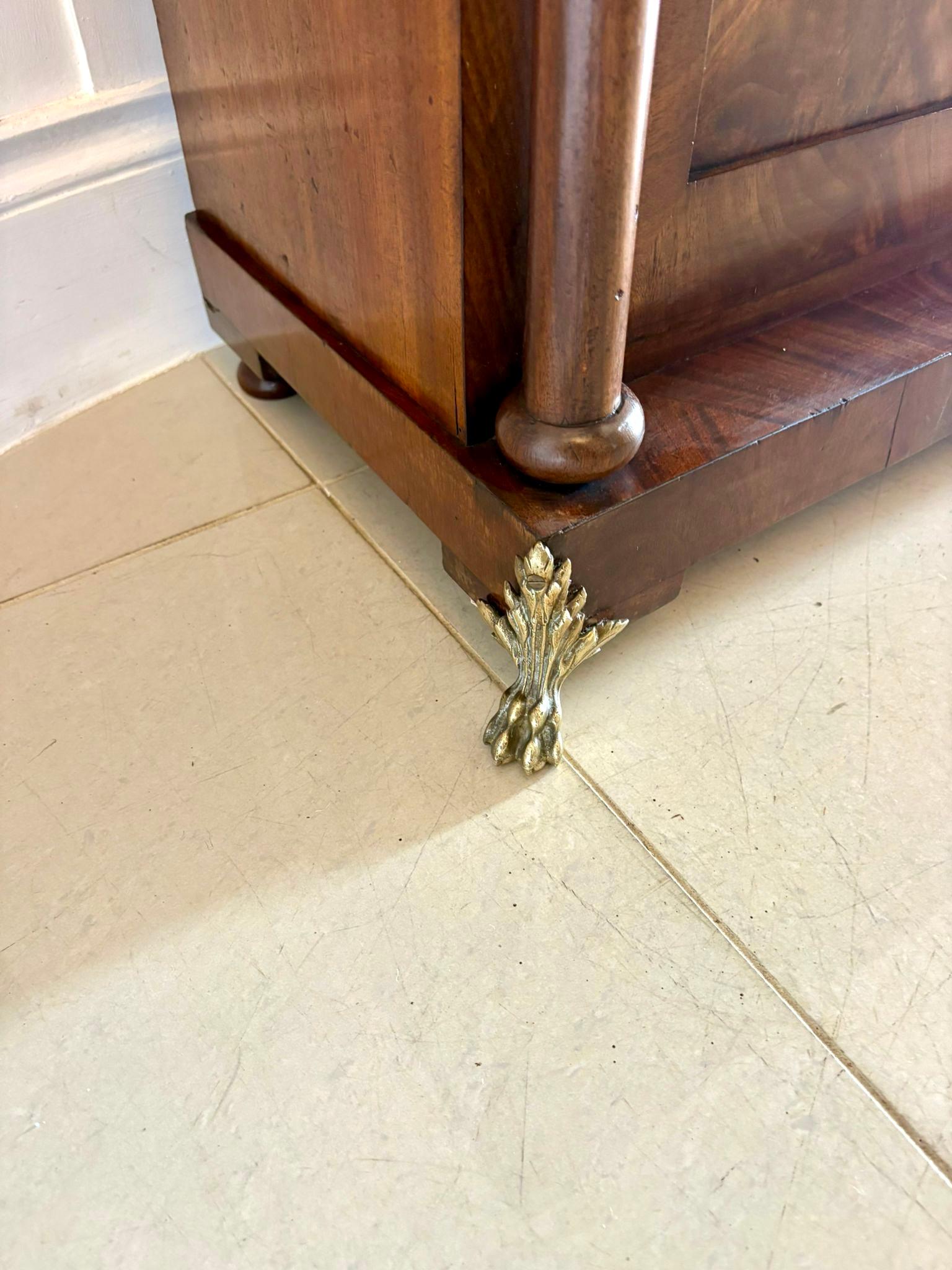 Fine Antique Regency Figured Mahogany Chiffonier Cabinet For Sale 8