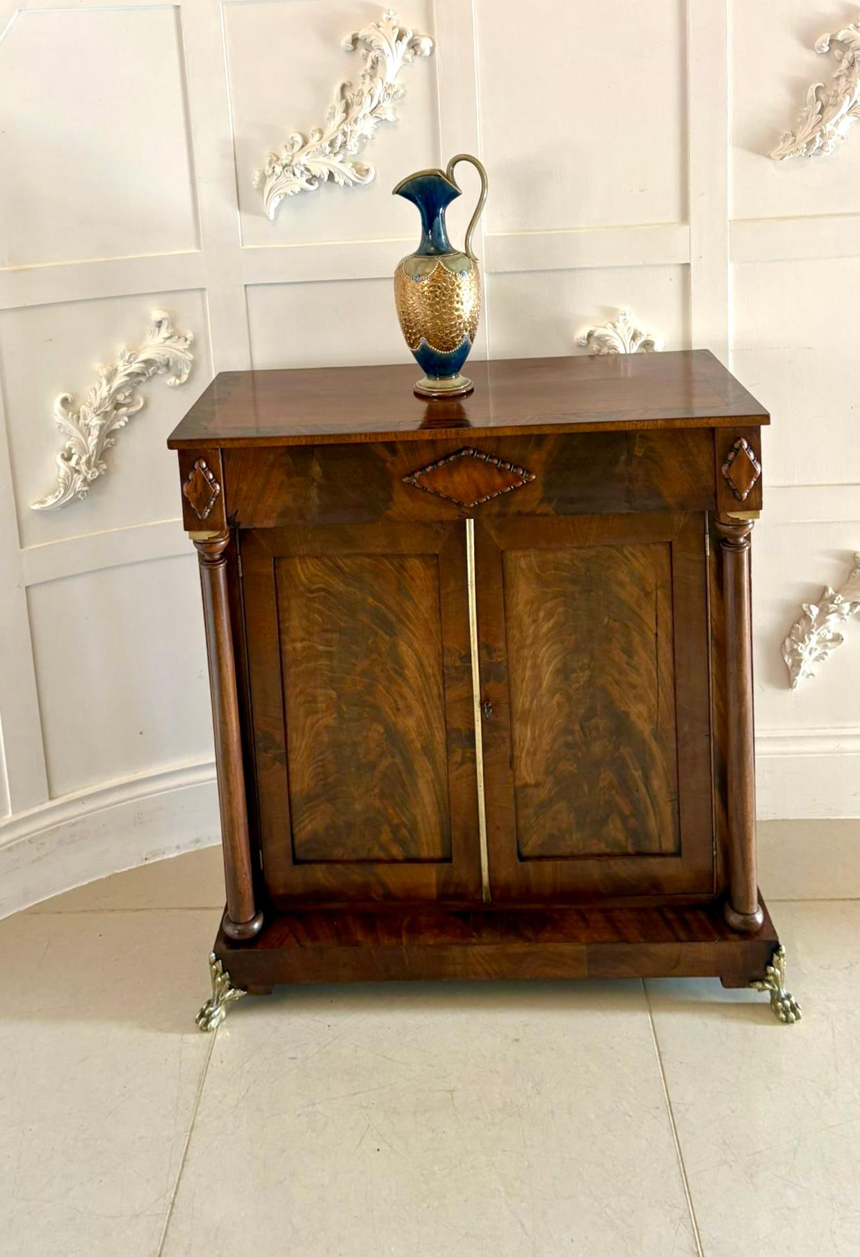 Fine Antique Regency Figured Mahogany Chiffonier Cabinet In Good Condition For Sale In Suffolk, GB