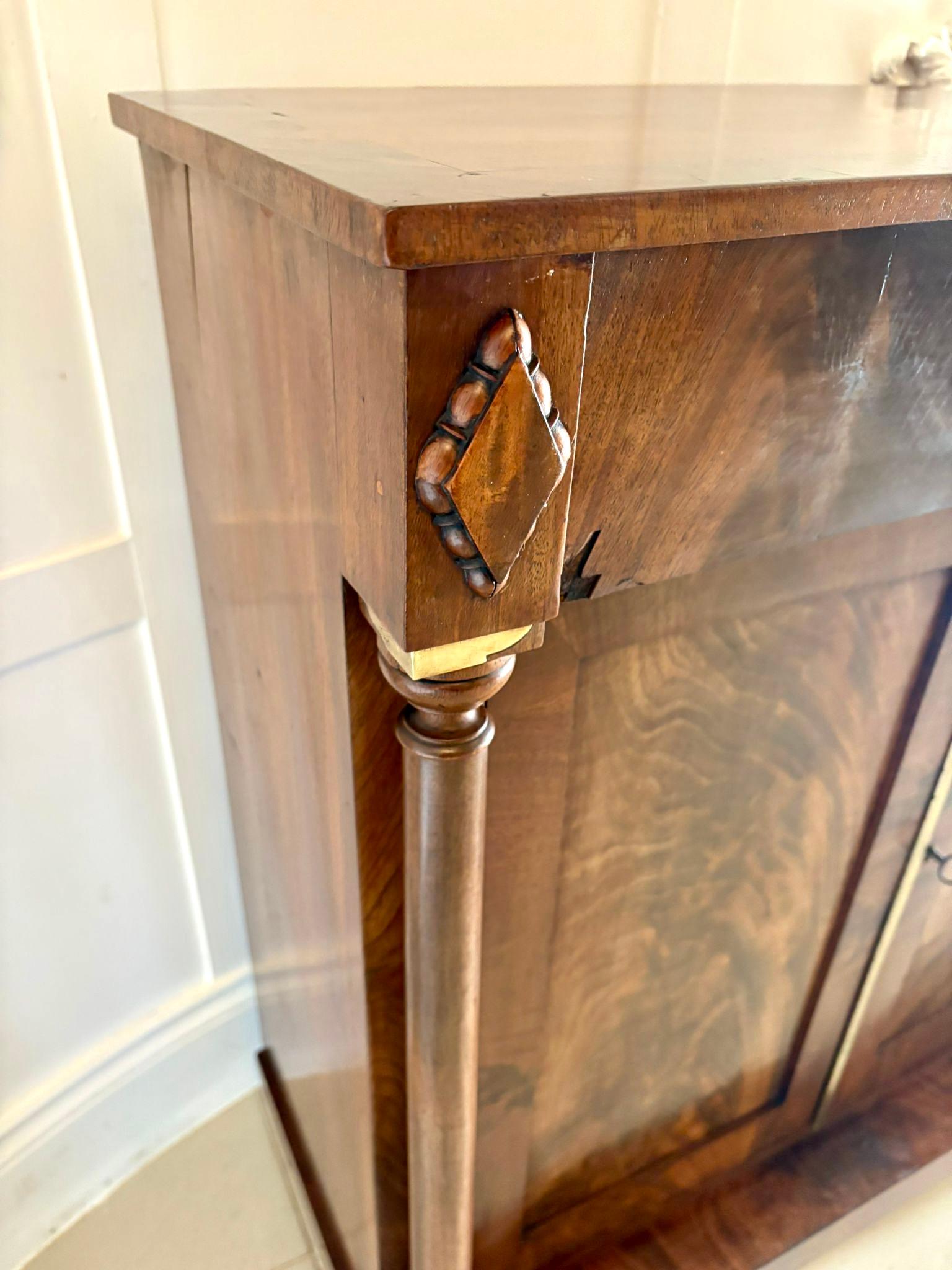 Fine Antique Regency Figured Mahogany Chiffonier Cabinet For Sale 1