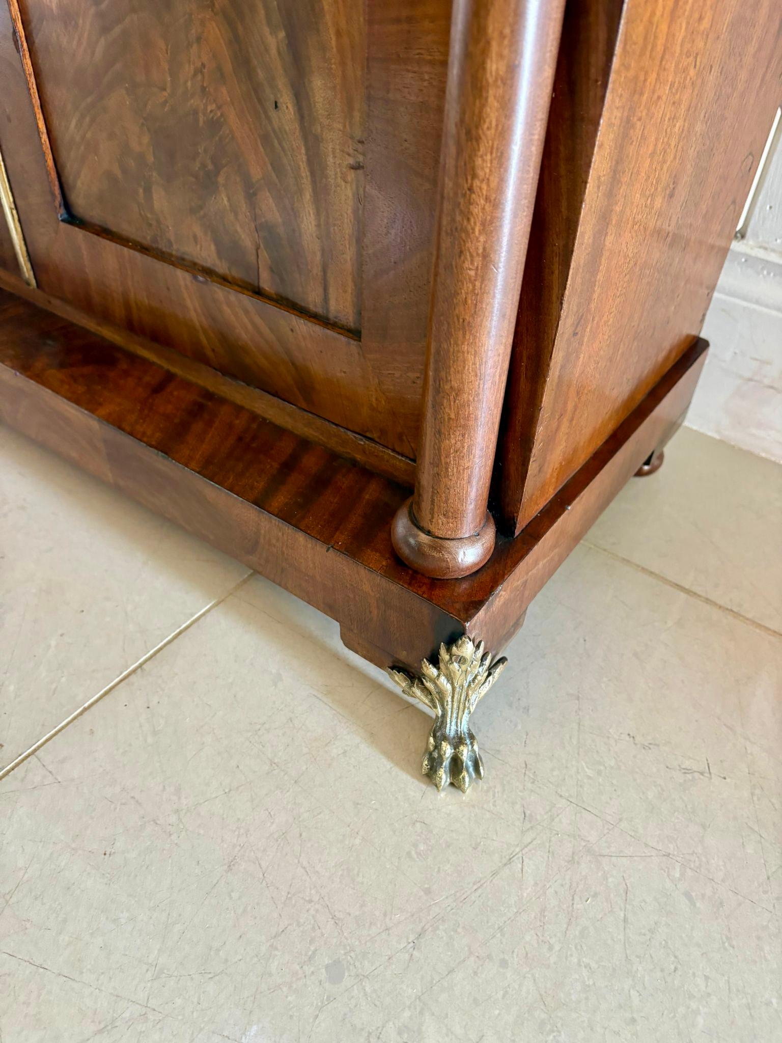 Fine Antique Regency Figured Mahogany Chiffonier Cabinet For Sale 2