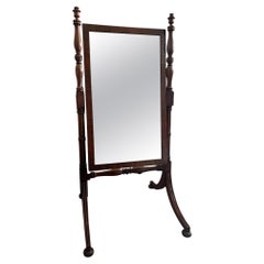 Fine Antique Regency Mahogany Cheval Mirror / Dressing Mirror, c.1820