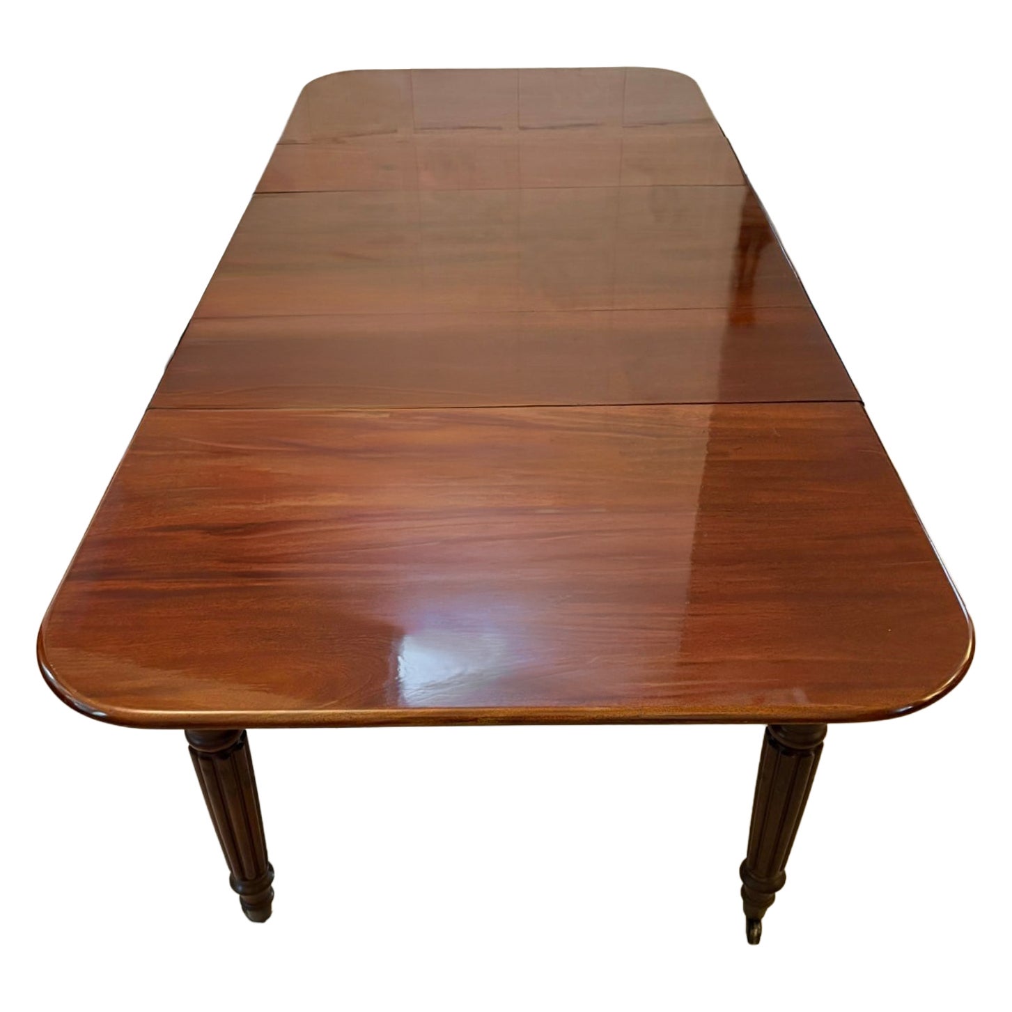 Table de salle à manger à rallonge 12 places en acajou de qualité ancienne Régence