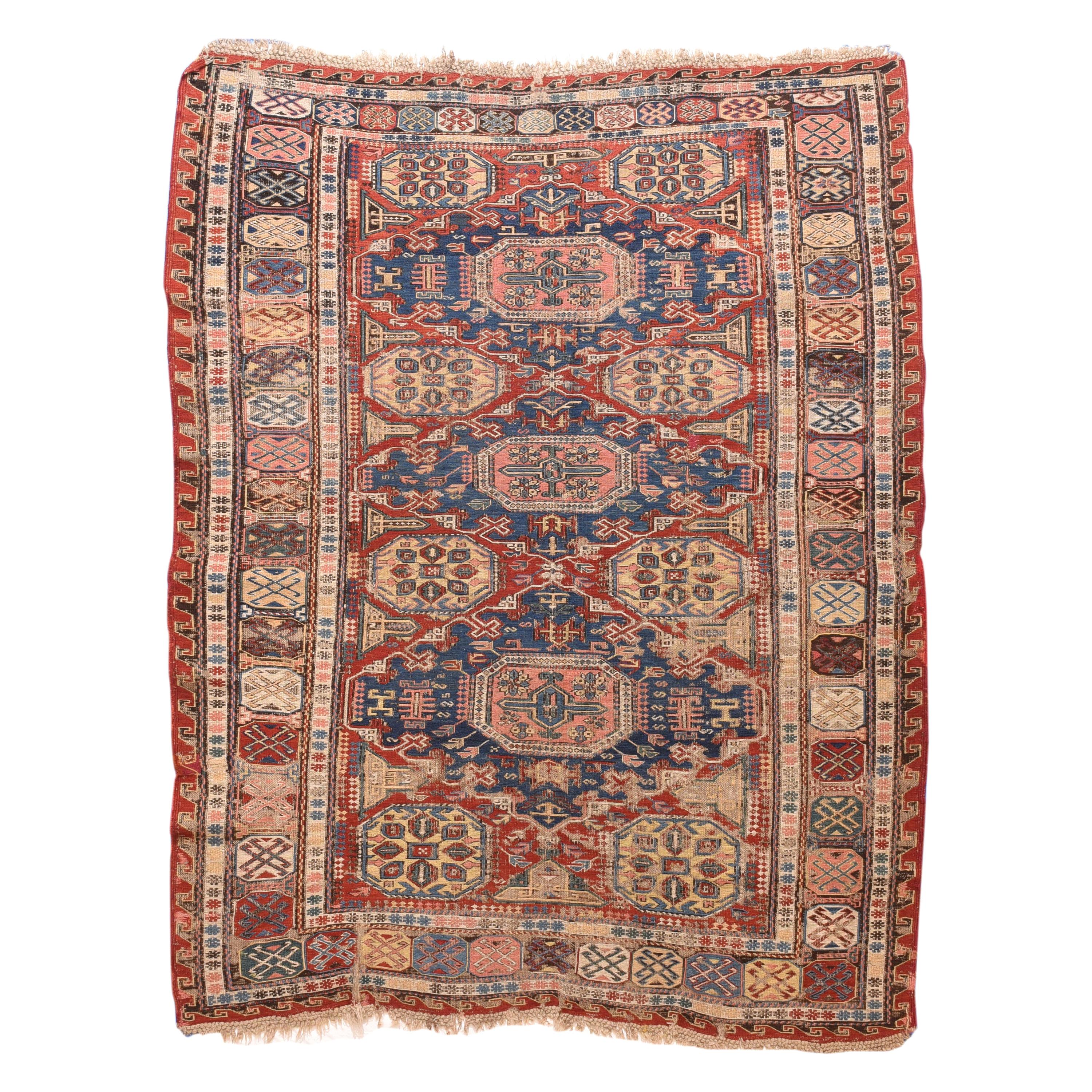 Fine Antique Russian Soumak Rug, FlatWeave, Hand Knotted, circa 1890