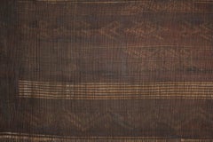 Antiker Saharanischer Mauritanianischer Tuareg-Schilfrohr- und Lederteppich aus Schilf