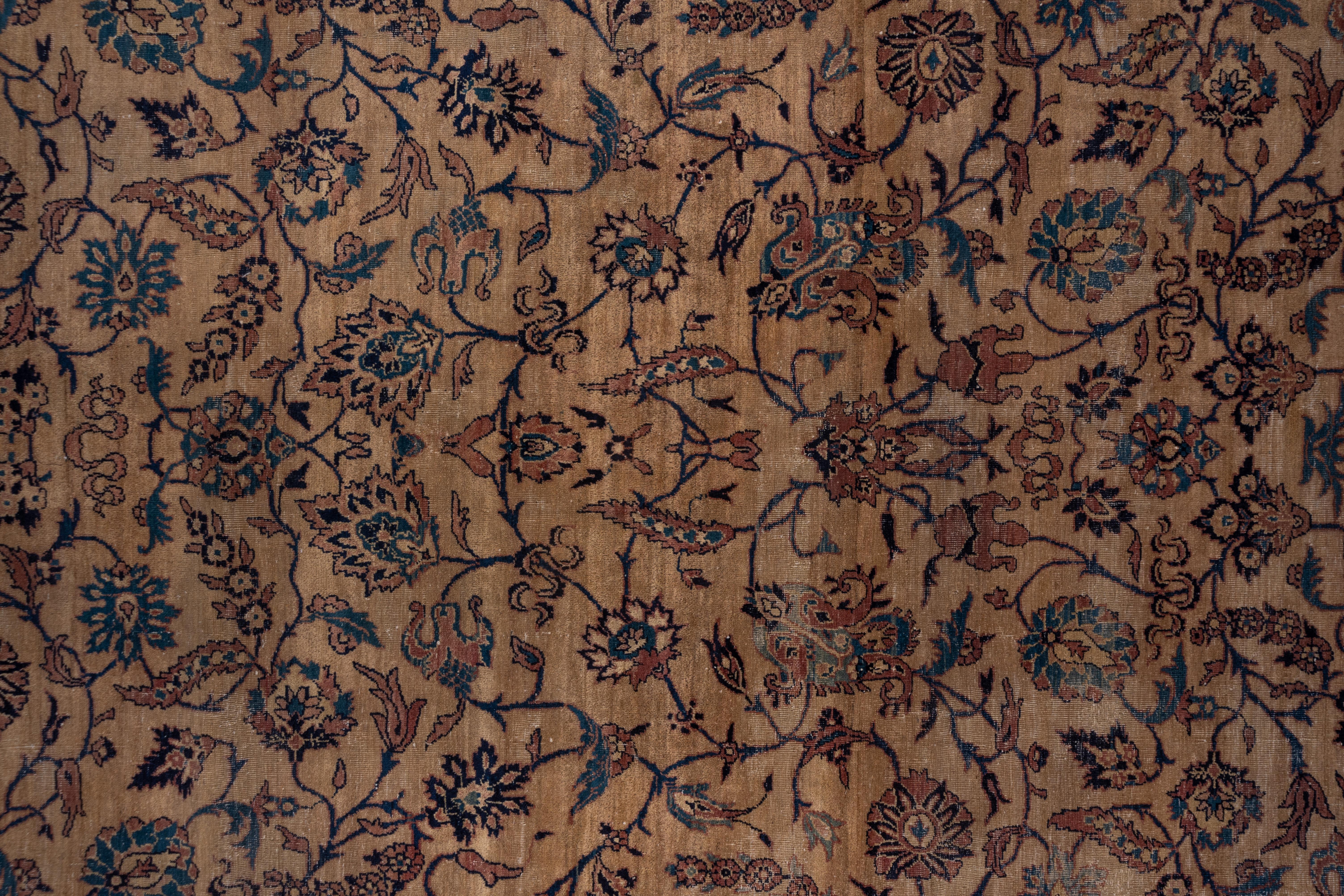 Fine Antique Sarouk Farahan Mansion Carpet, All-Over Field, Light Brown Field In Good Condition For Sale In New York, NY