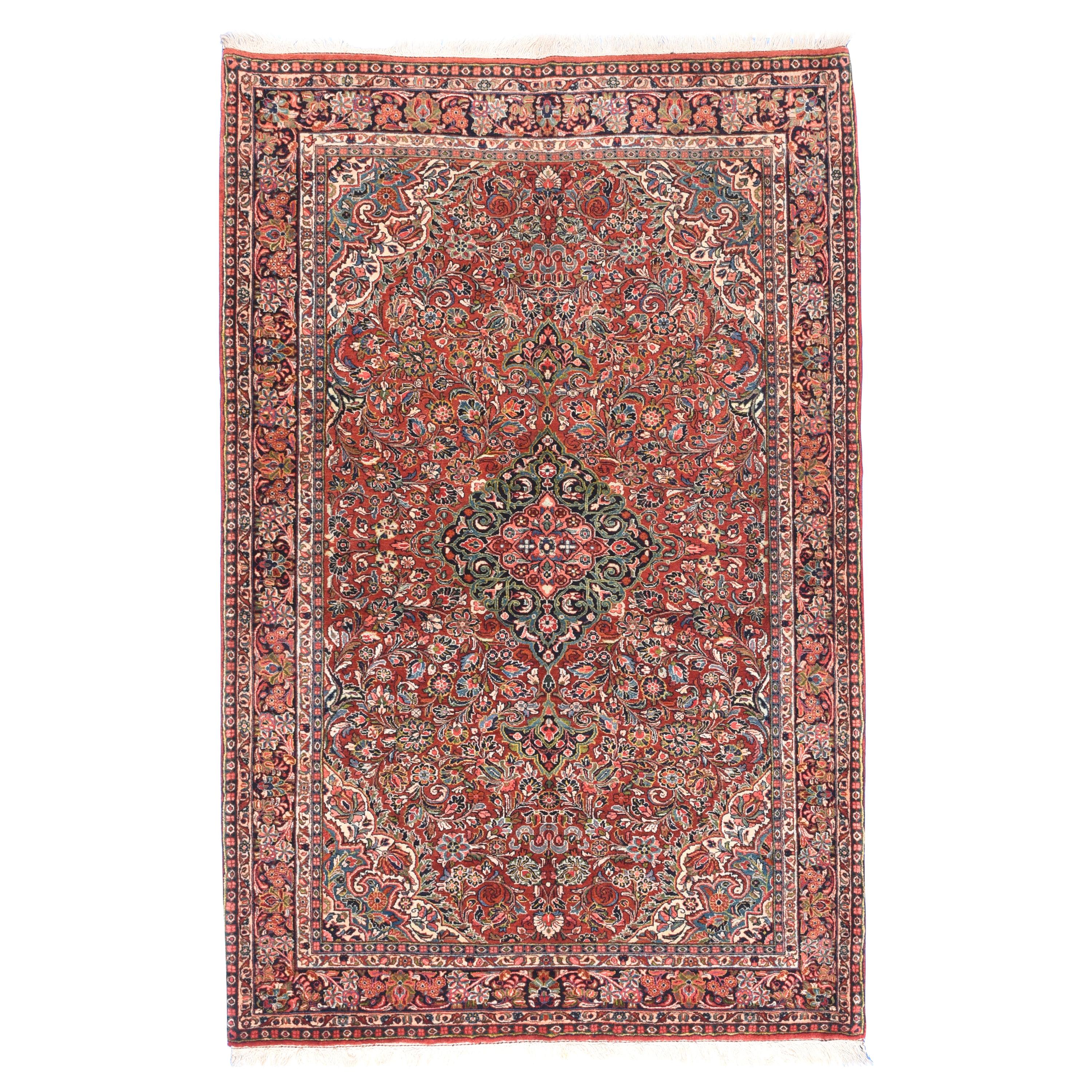 Antique Persian Sarouk Area Rug For Sale