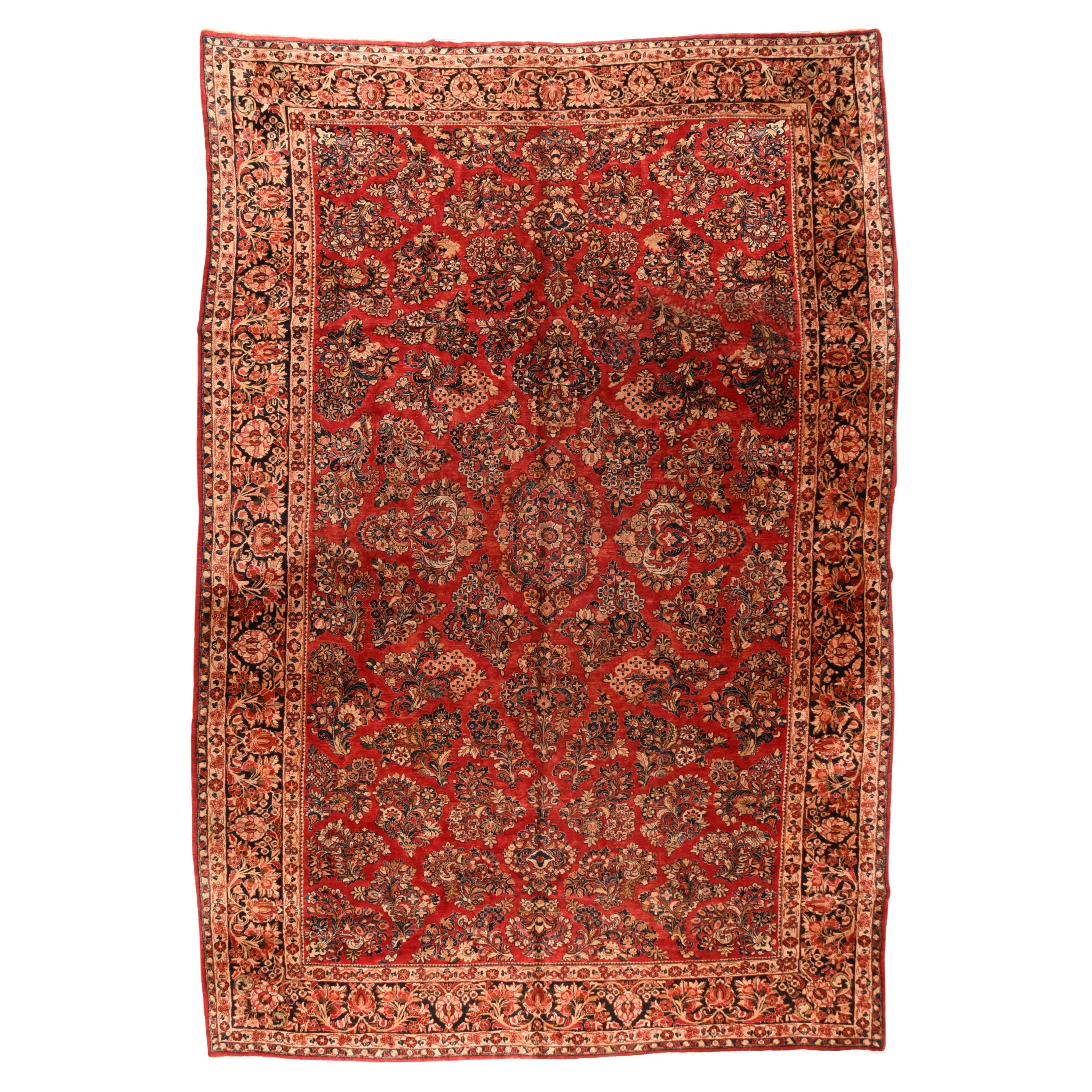 Antique Persian Sarouk Area Rug For Sale at 1stDibs