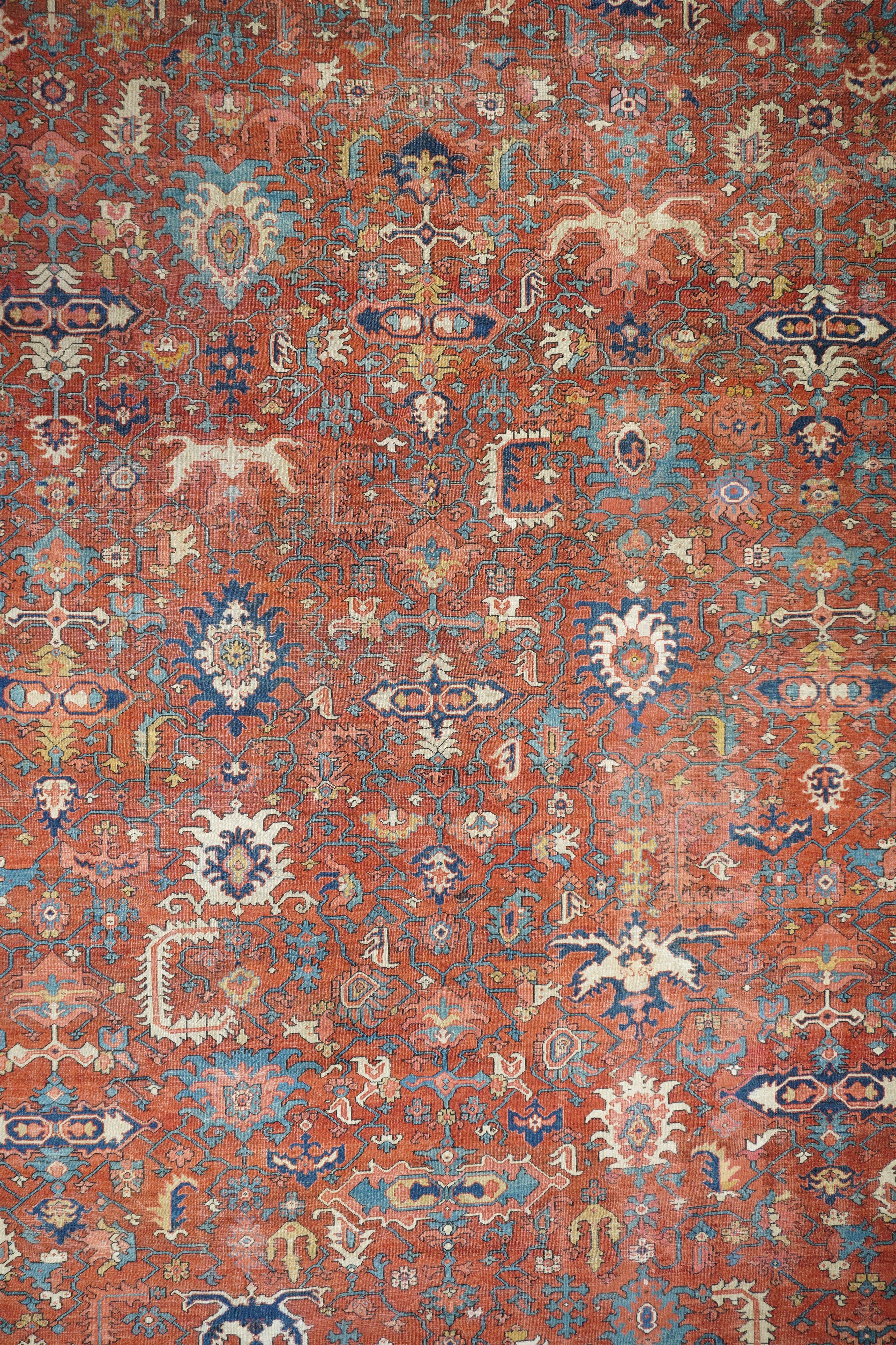 Feiner antiker Serapi-Teppich 11'5'' x 17'10'' (Persisch) im Angebot