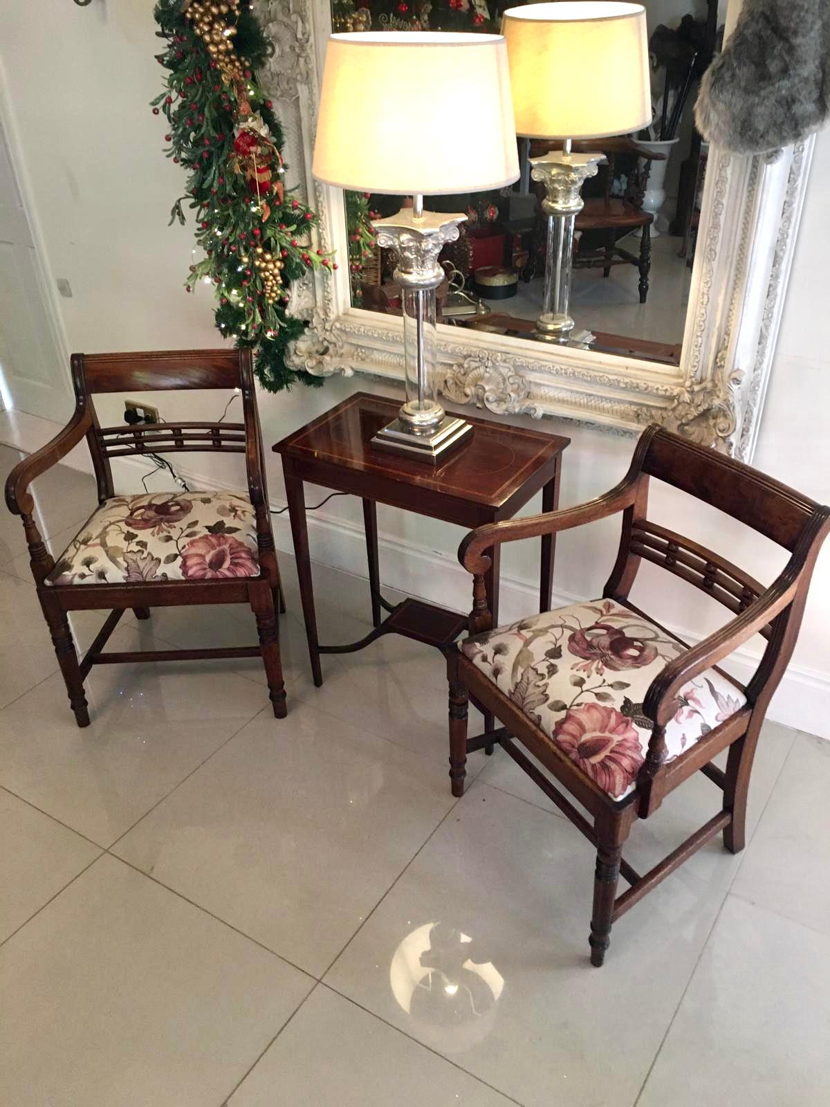 Fine Antique Set of Eight George III Mahogany Dining Chairs 4