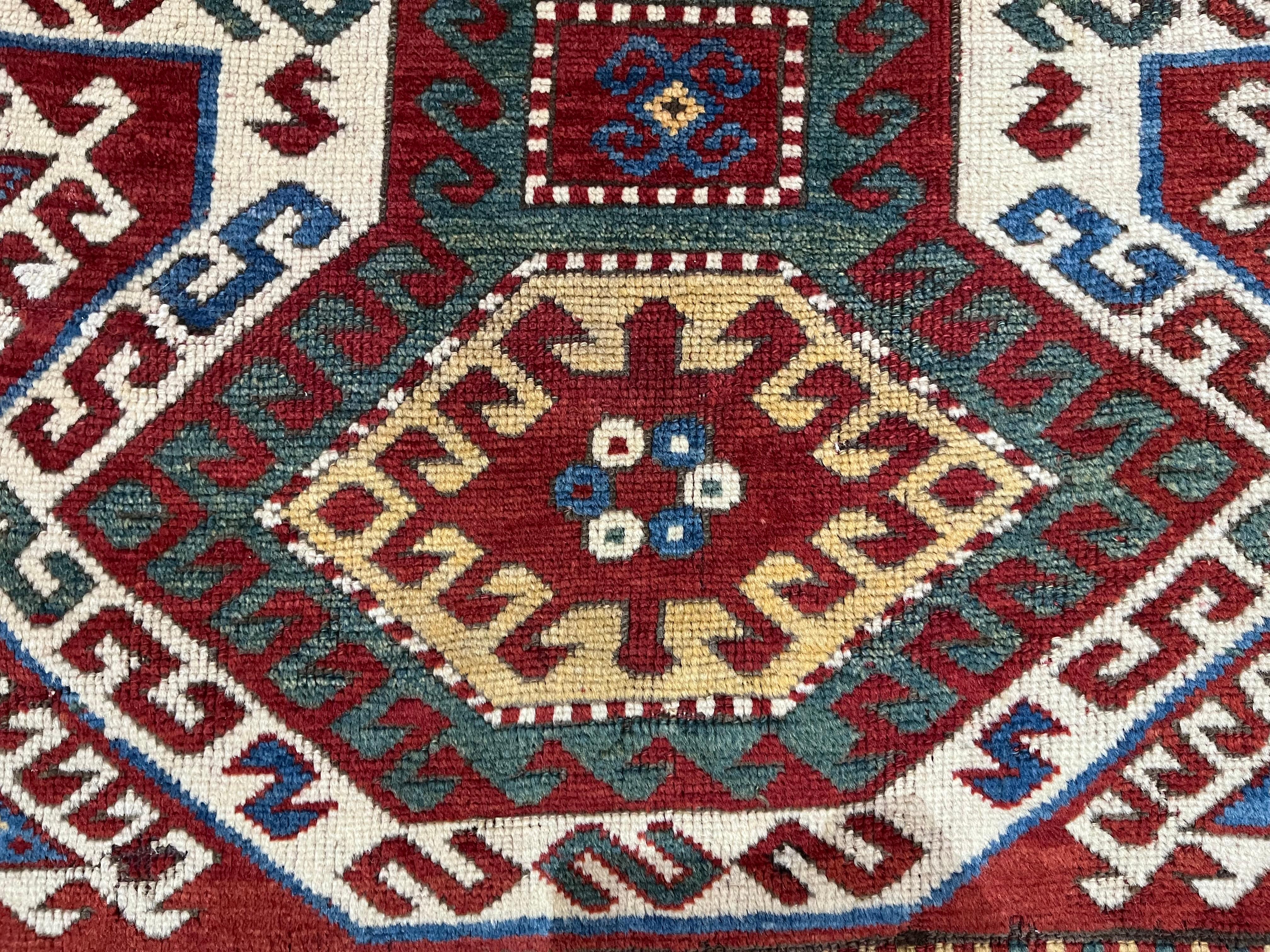 Persian Fine Antique Sevan Kazak Rug 5’5” x 7’9” For Sale