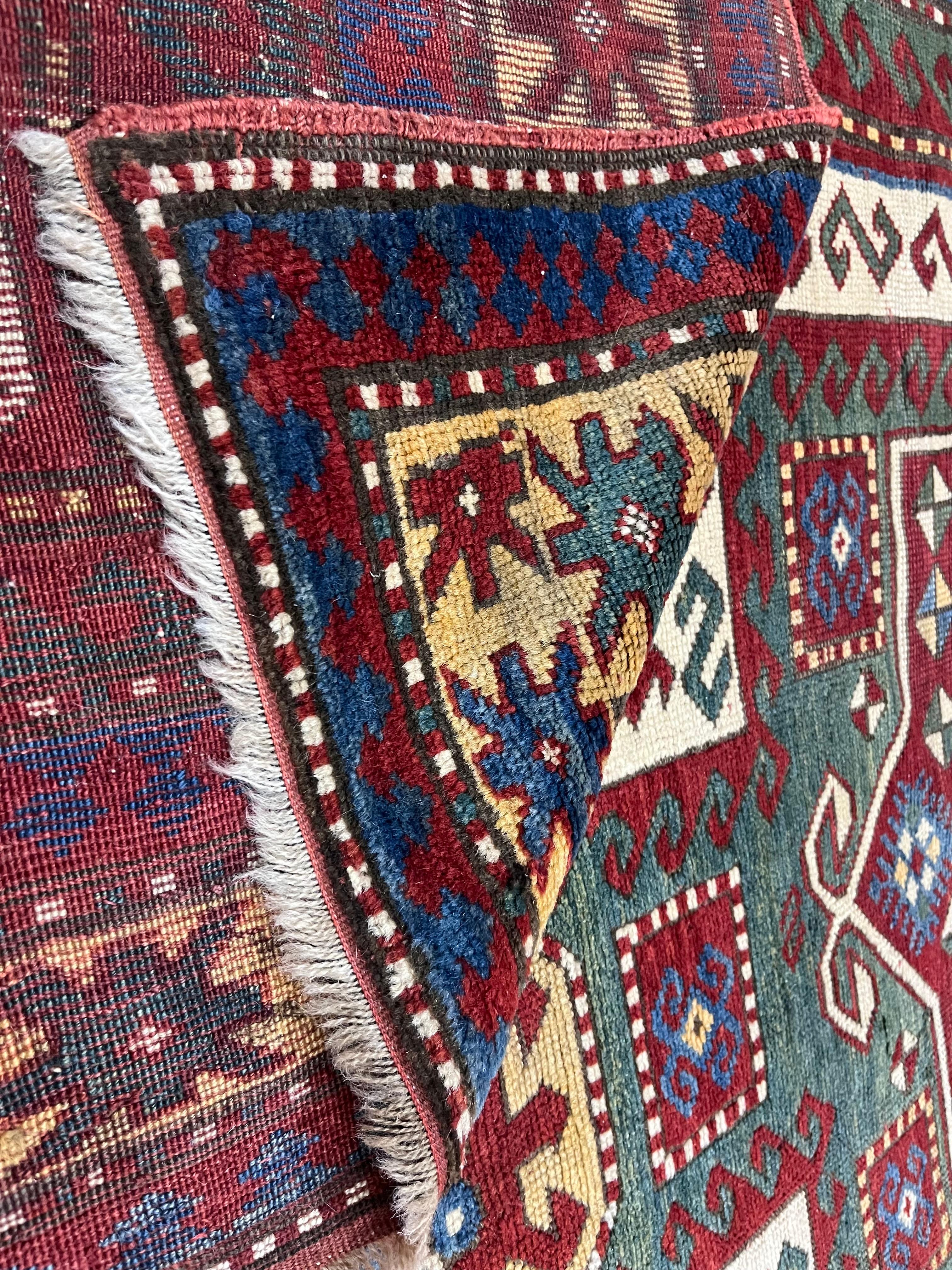 Fine Antique Sevan Kazak Rug 5’5” x 7’9” In Good Condition For Sale In New York, NY