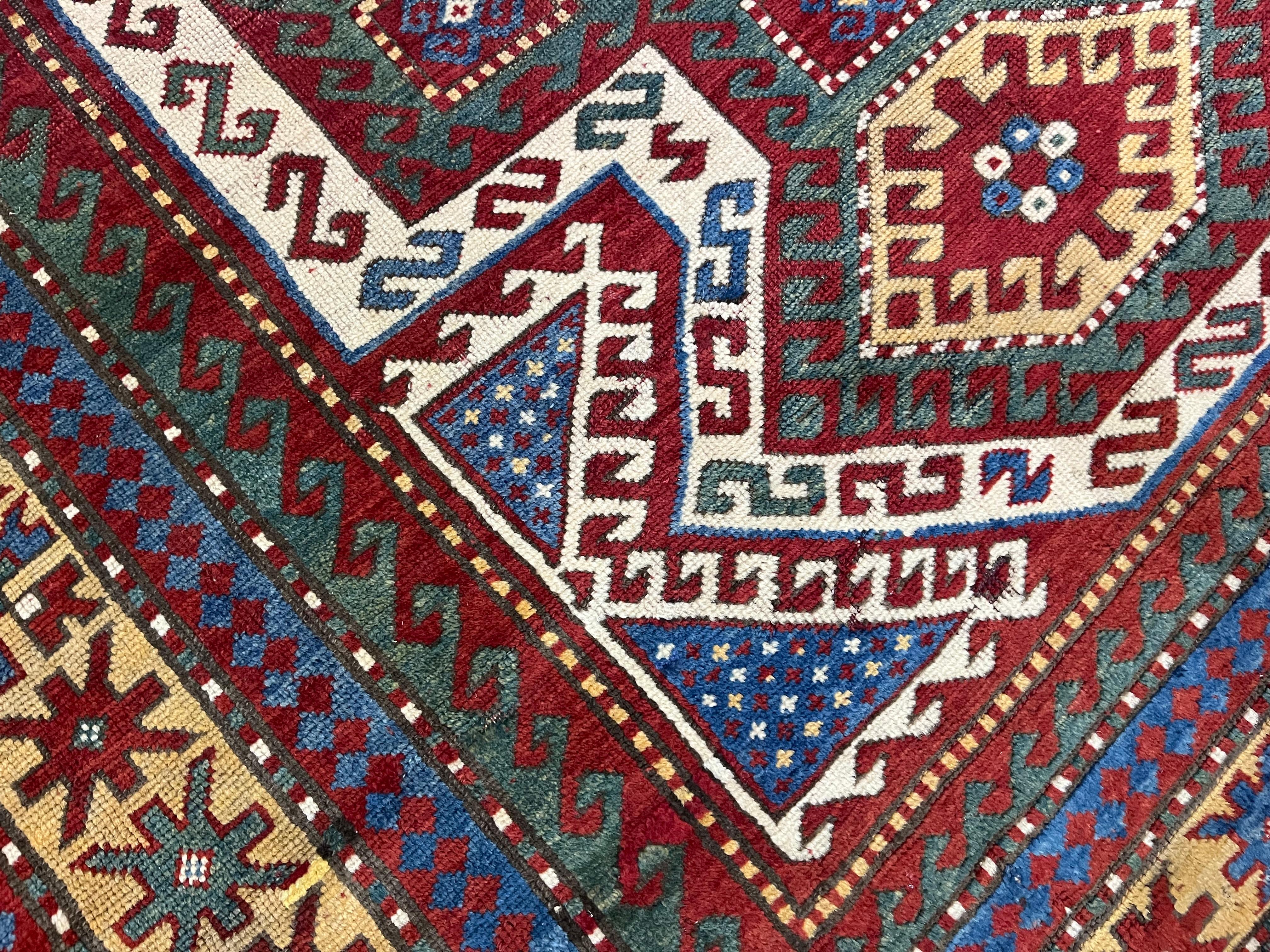 Fine Antique Sevan Kazak Rug 5’5” x 7’9” For Sale 3