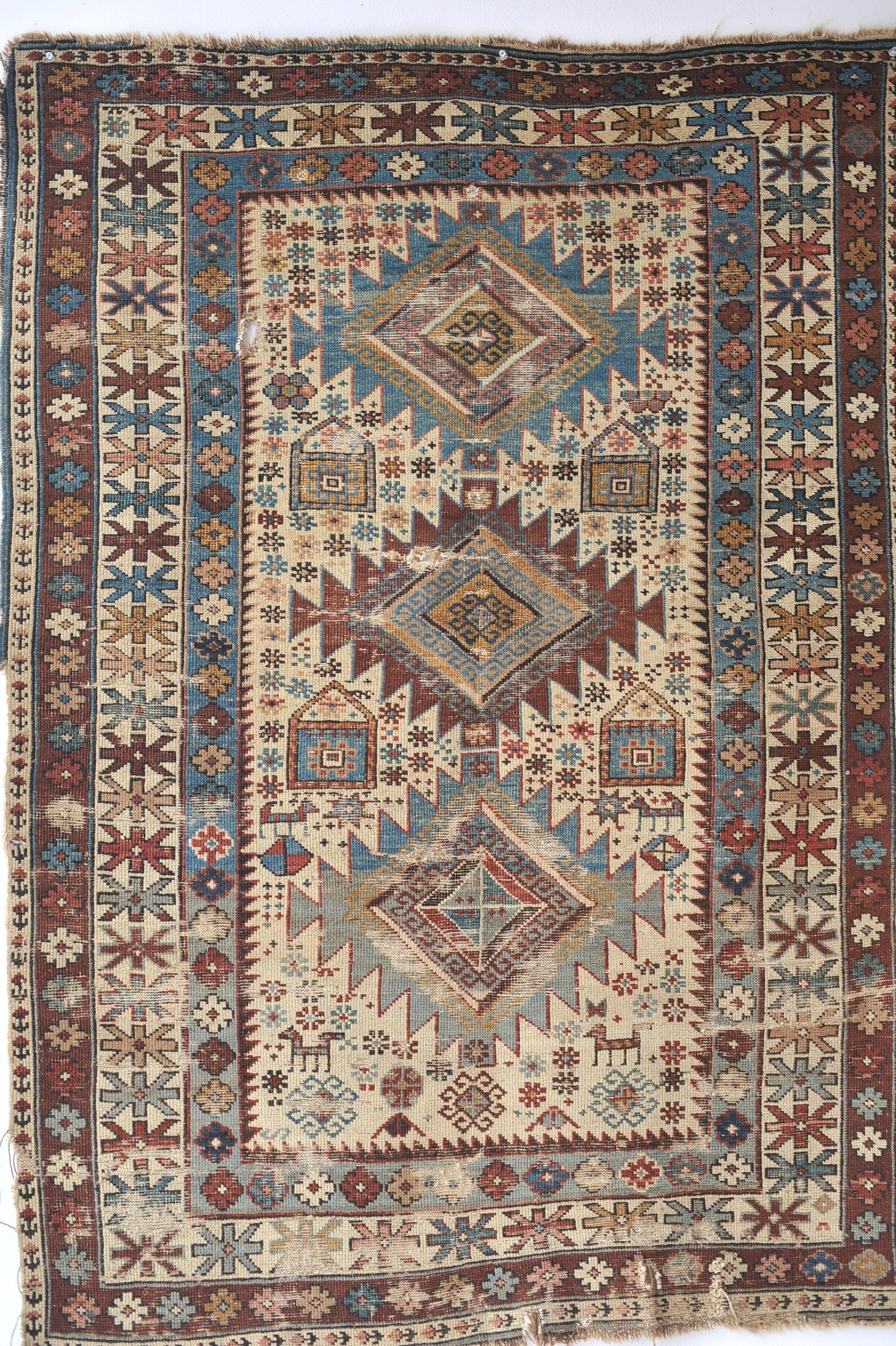 Antiker kaukasischer Shirvan-Teppich, um 1890 (Europäisch) im Angebot