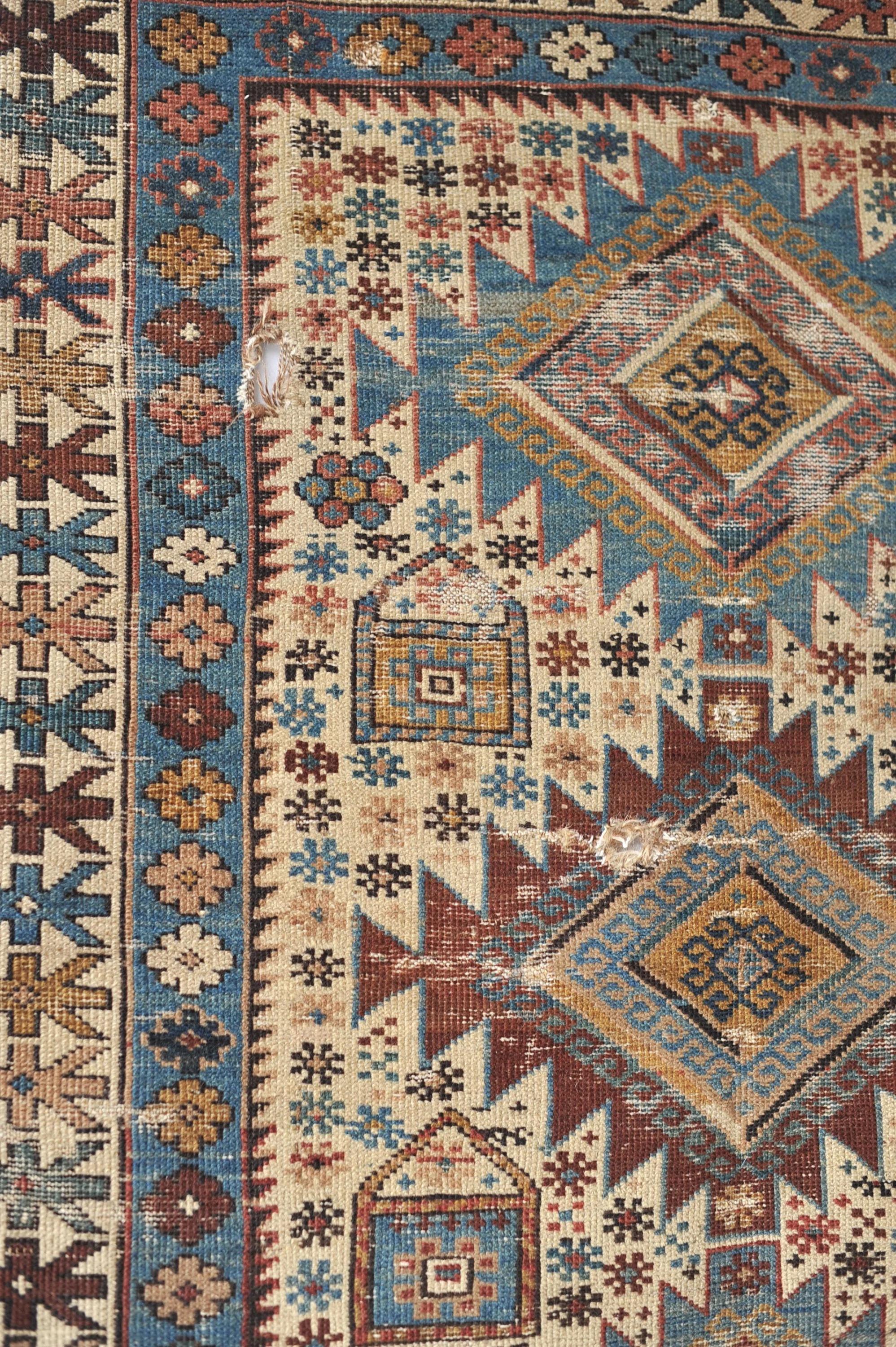 Hand-Knotted Fine Antique Shirvan Caucasian Rug, circa 1890 For Sale