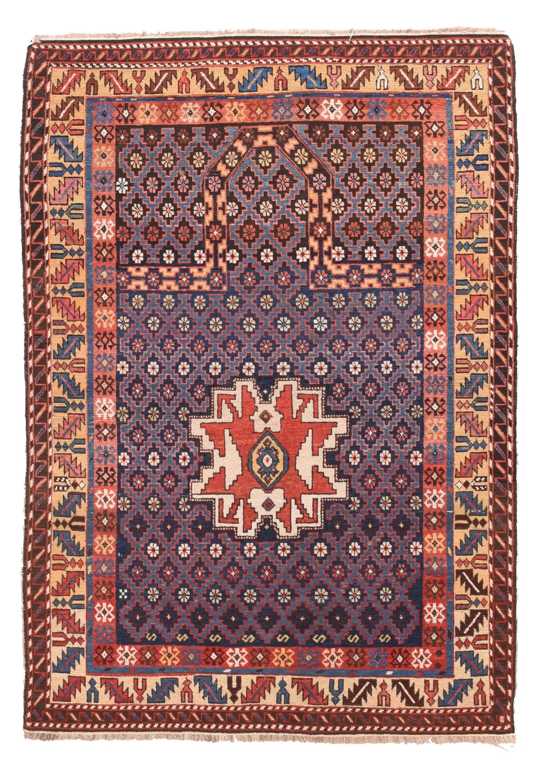 Hand-Knotted Fine Antique Shirvan Caucasian Russian Rug, Hand Knotted, circa 1890