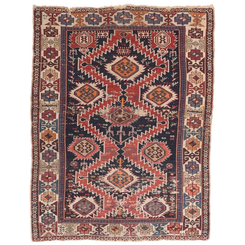 Antique Russian Area Rug Gharebagh Design For Sale at 1stDibs