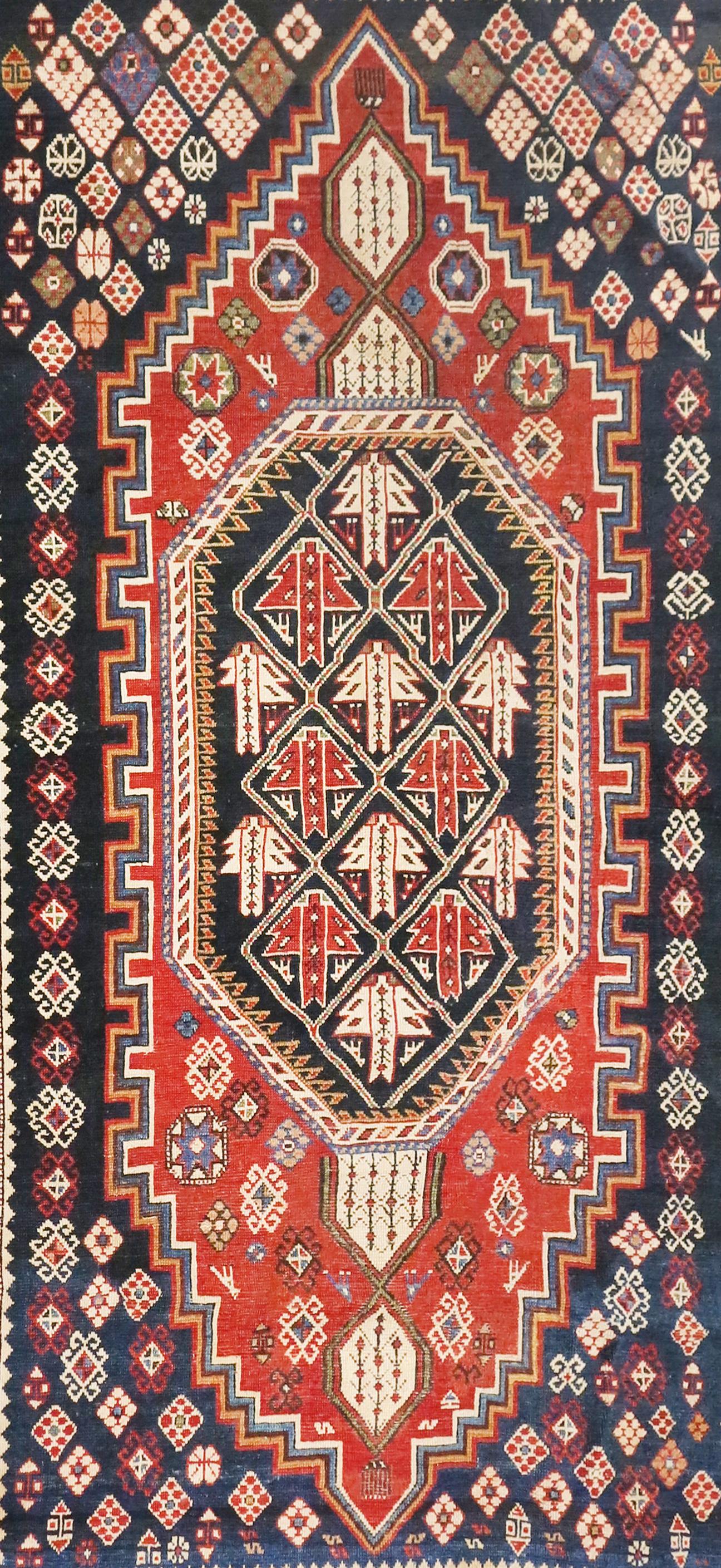 Antique Shirvan Caucasion Area Rug, hand knotted, circa 1890

Design: Tribal 

Shirvan rugs were and are produced in the Shirvan region of modern-day Azerbaijan, a country at the crossroads of Eastern Europe and Western Asia. It is just south of