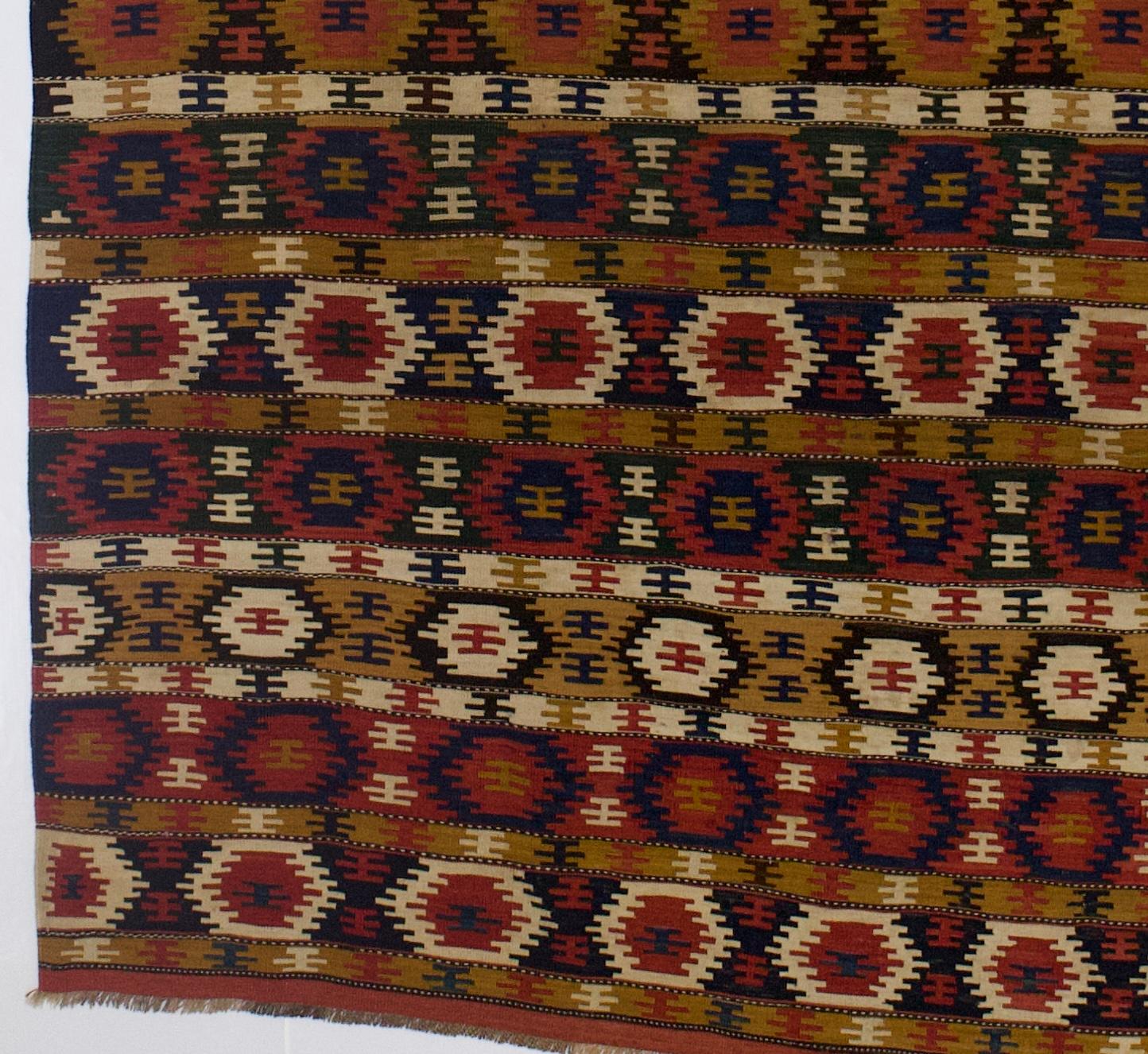 19th Century Fine Antique Shirvan Kilim Rug 5’11