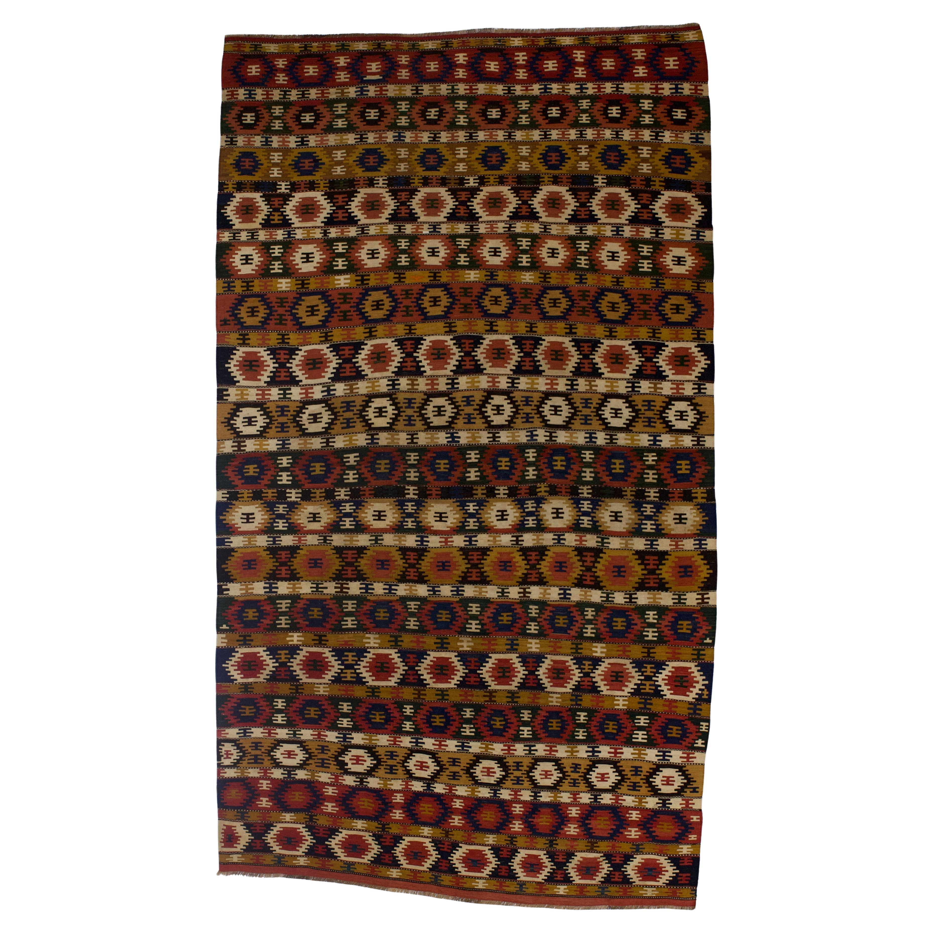 Fine Antique Shirvan Kilim Rug 5’11" x 10’4” For Sale