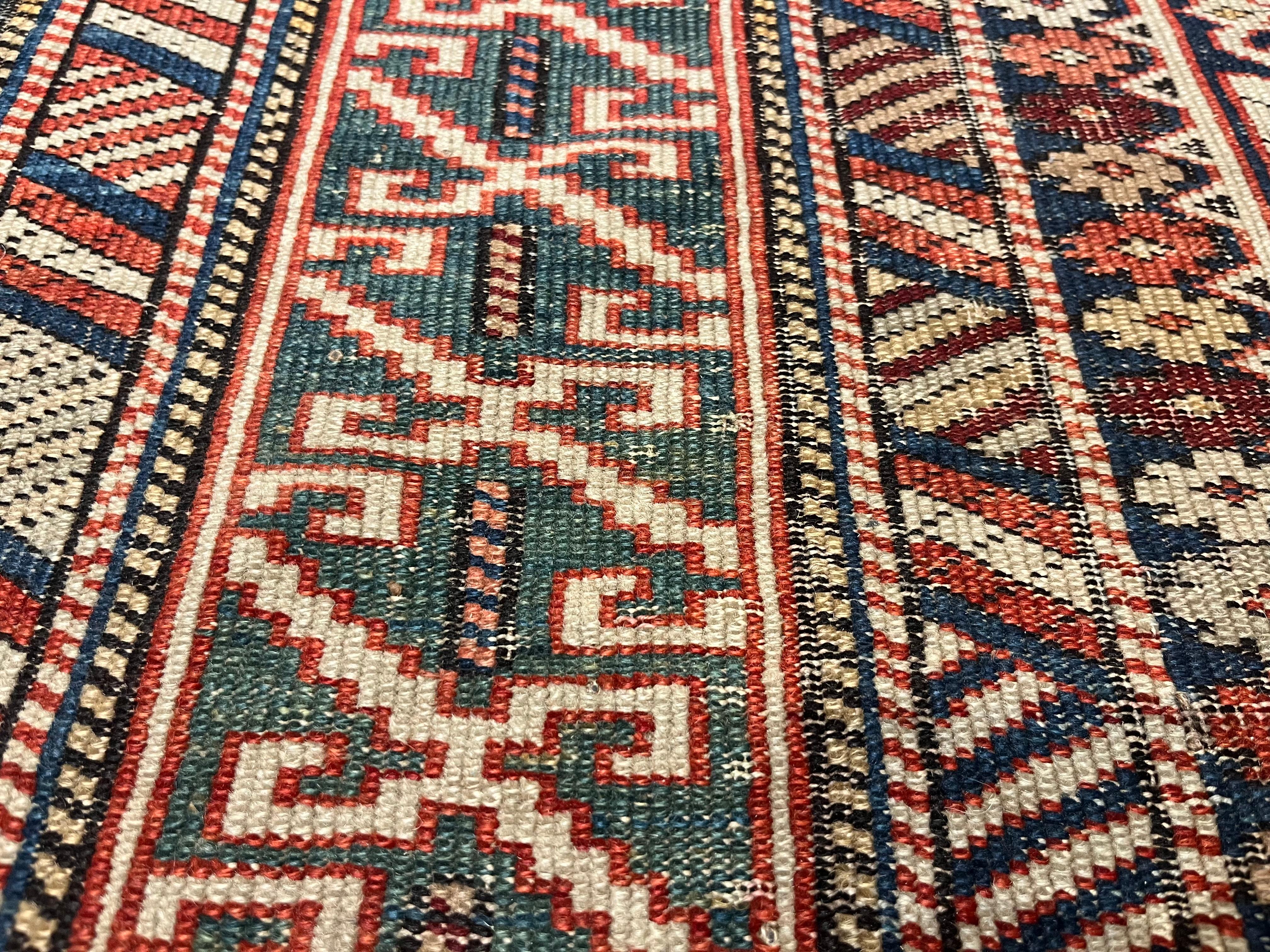 Caucasien Tapis ancien Shirvan Konagand 3'9