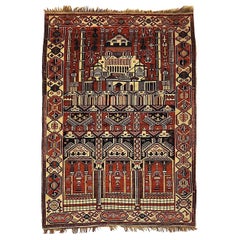 Fine Antique Shirvan Meditation Rug with Aya Sofia Motif, Circa 1880