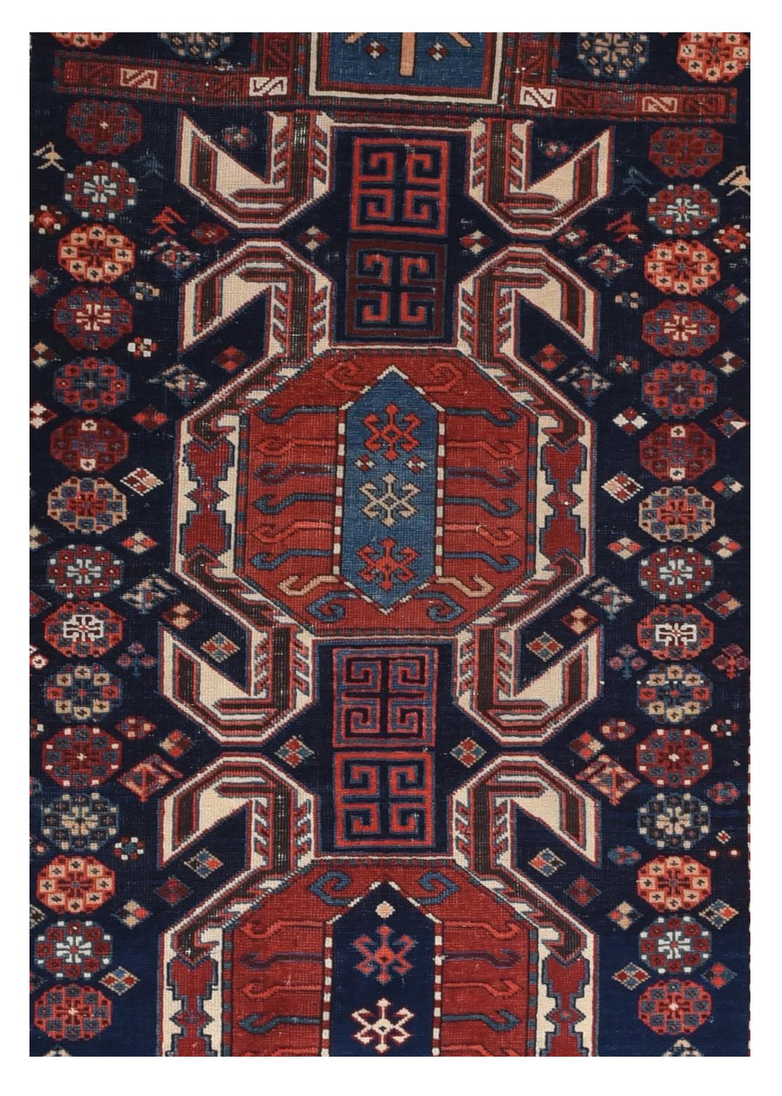 Shirvan rug, floor covering handmade in the Shirvan region of Azerbaijan in the southeastern Caucasus. With the exception of a group of rugs woven in the vicinity of Baku, most Shirvans are found in small sizes, with examples from the southern part