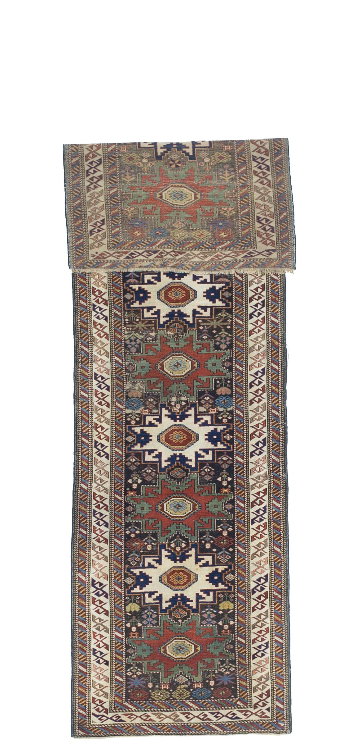 Tappeto antico in lana Shirvan 2'11