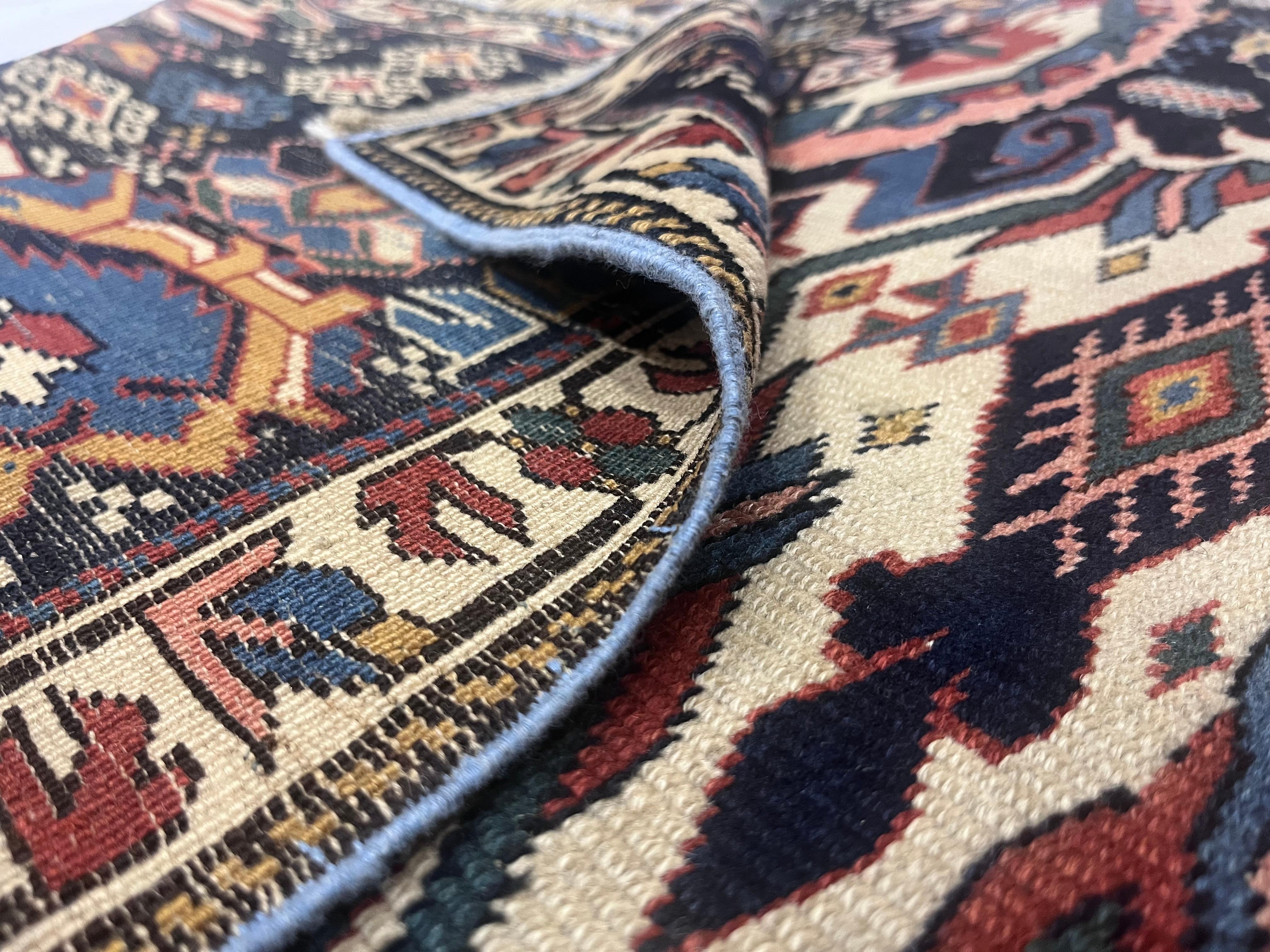 Caucasien Tapis Shirvan ancien de 3'6