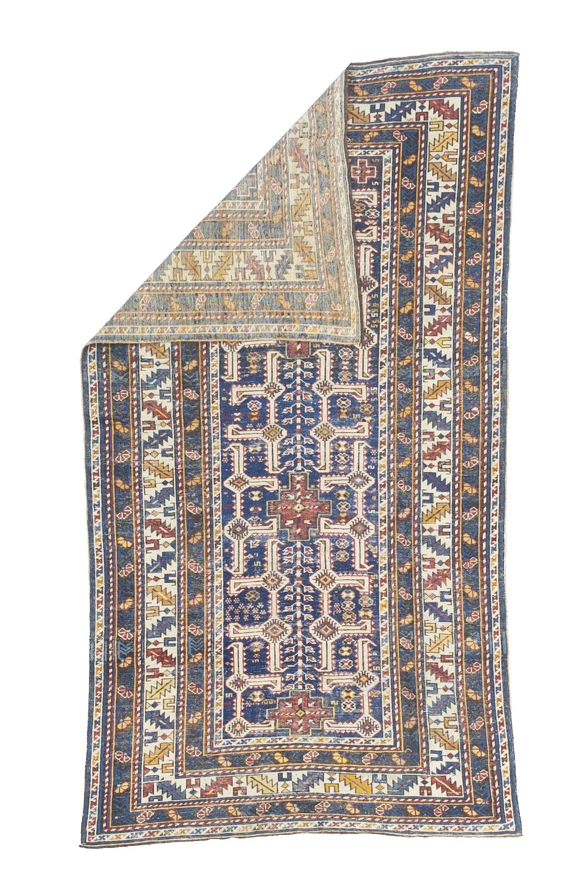 Tapis ancien en laine de Shirvan 3'8
