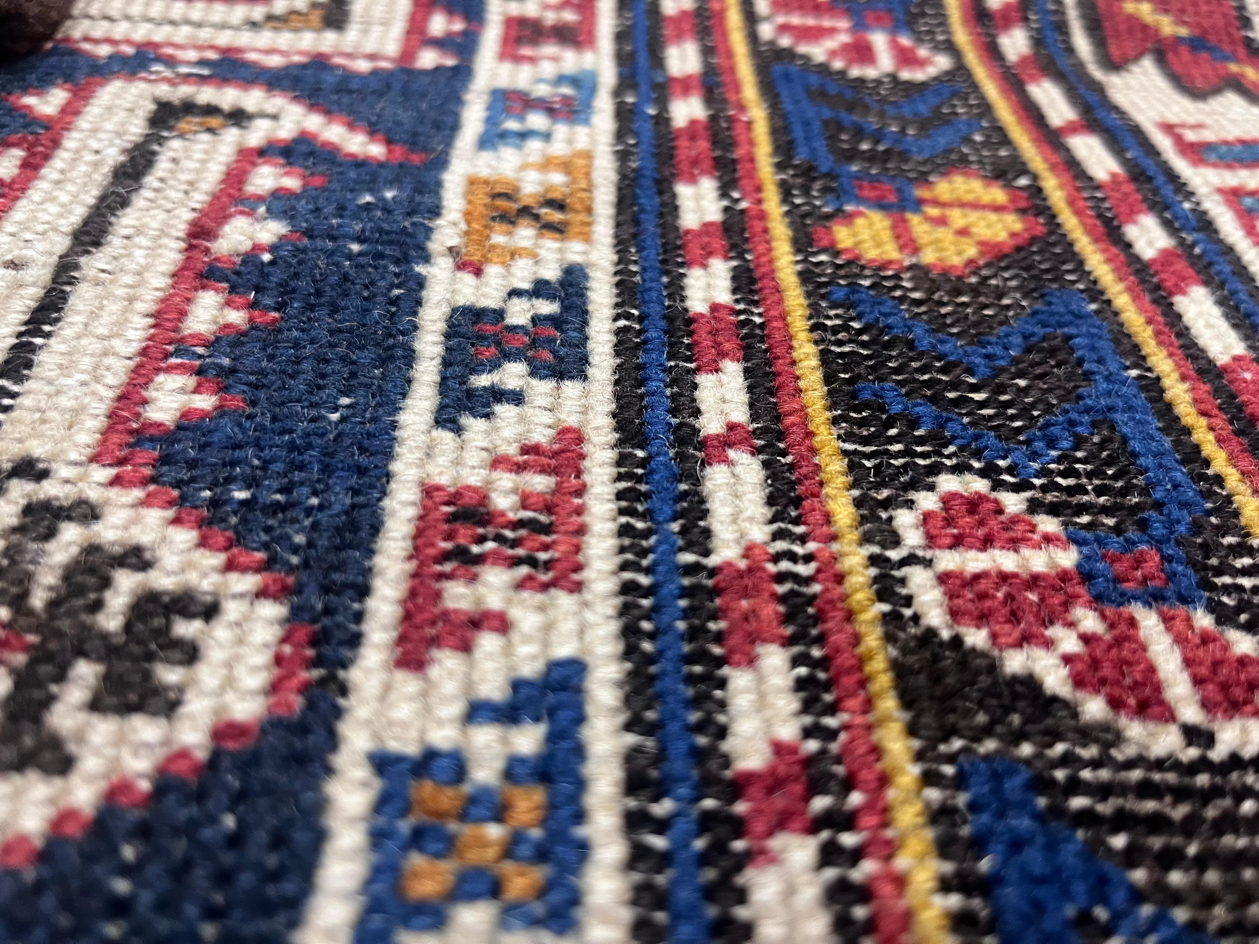 Laine Tapis ancien en laine de Shirvan 3'8