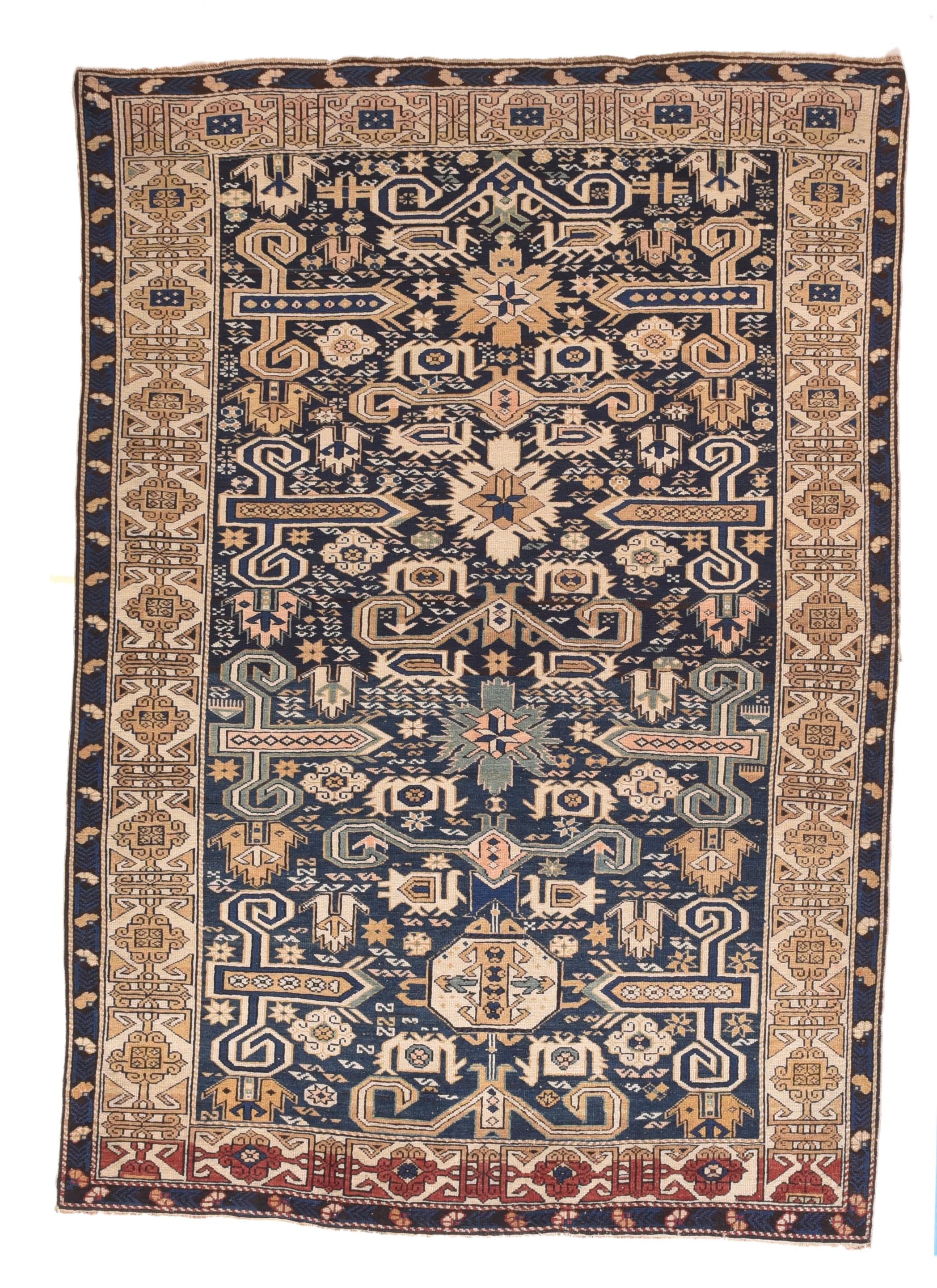 Hand-Knotted Antique Caucasian Shirvan Area Rug For Sale