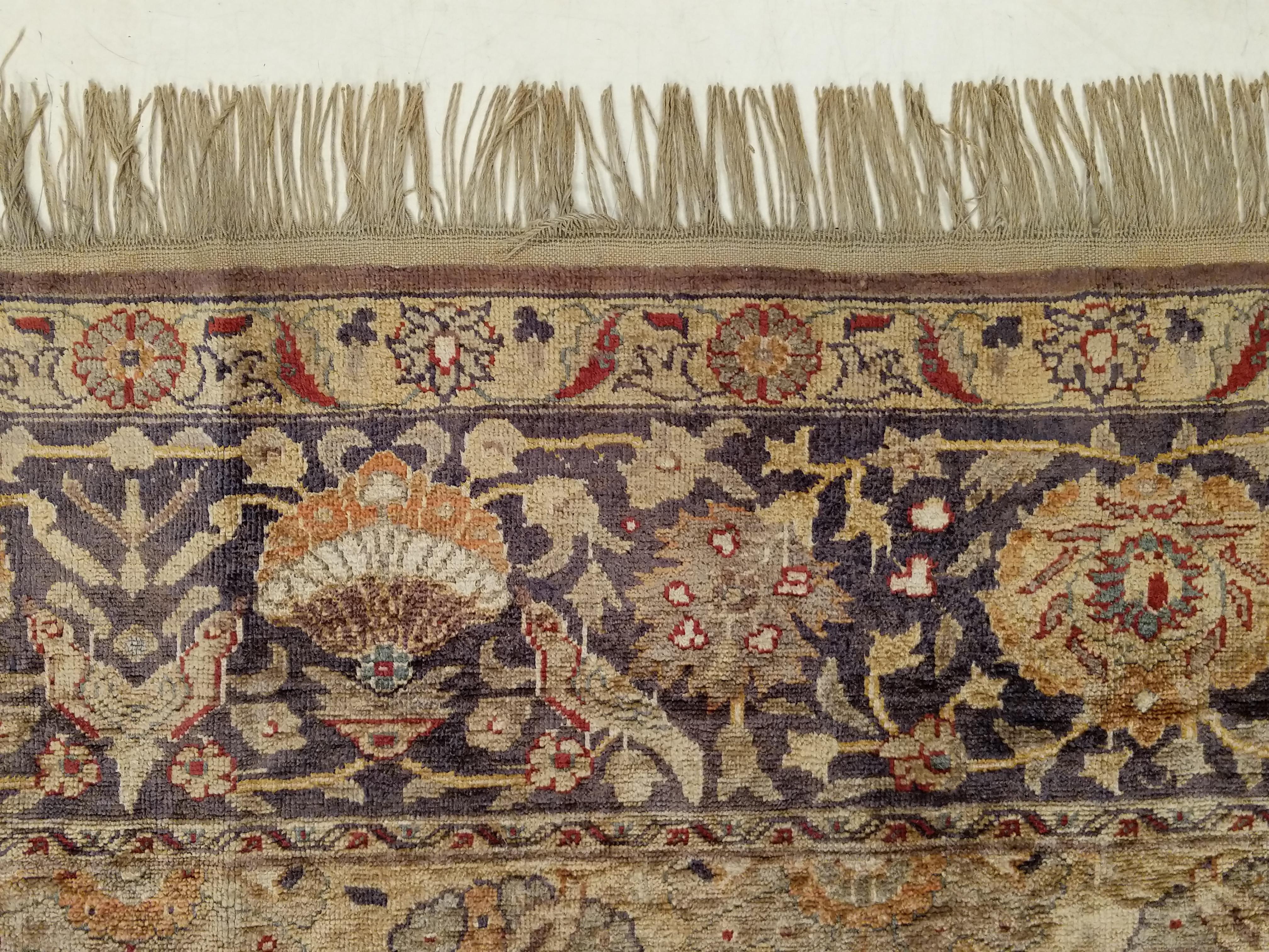 Fine Antique Silk Kayseri Rug For Sale 4